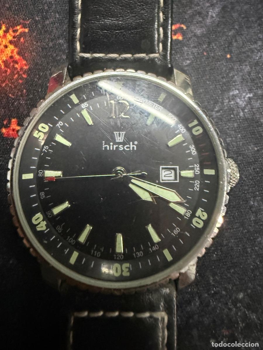 Vintage: Hirsch Men&rsquo;s Quartz Watch Black Dial Date 3ATM Genuine Leather New Battery Working
