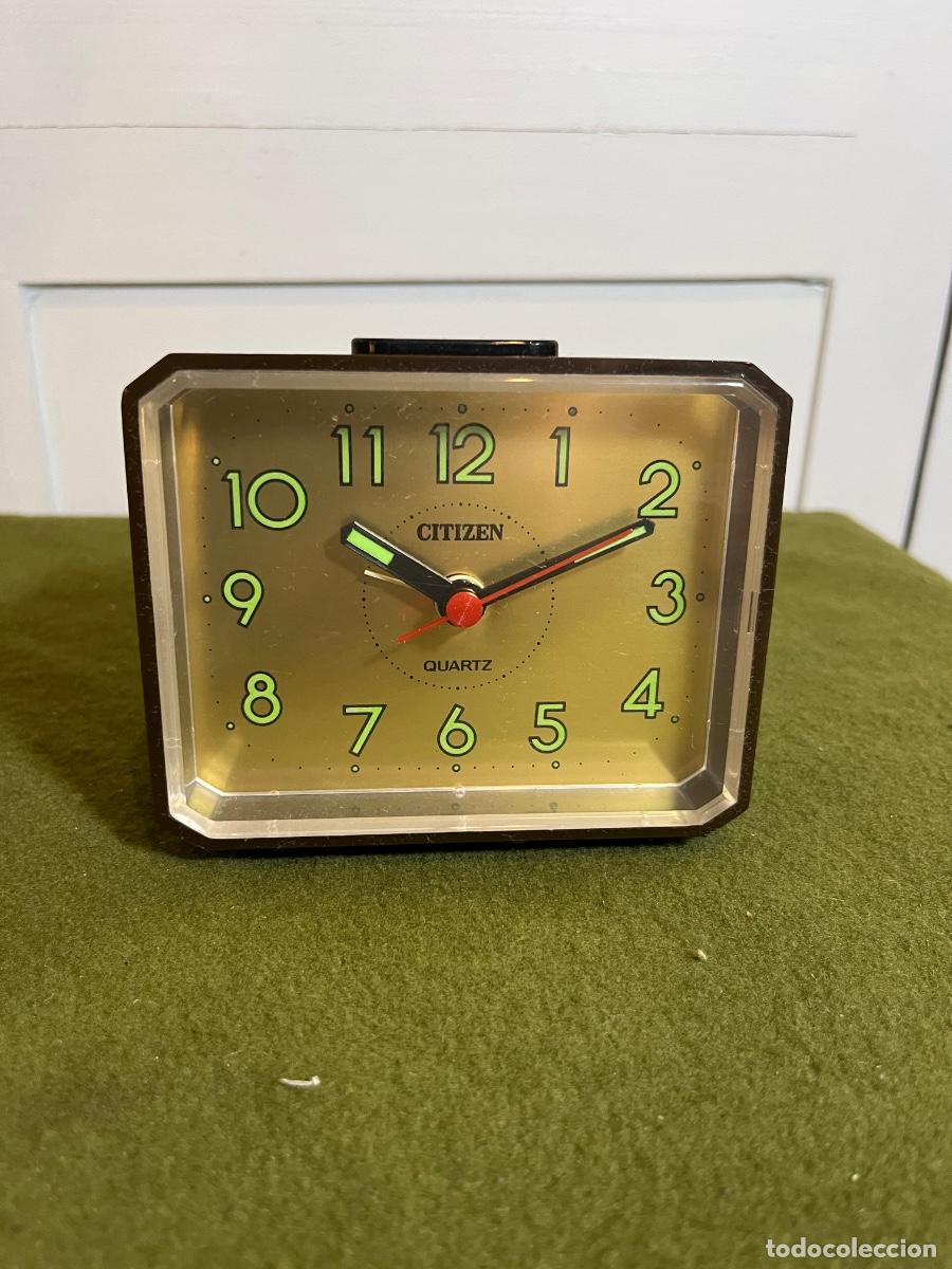 Vintage Watches: Reloj despertador Citizen Quartz vintage a&ntilde;os 80 &ndash; Marr&oacute;n &ndash; Funci&oacute;n alarma &ndash; Sobremesa