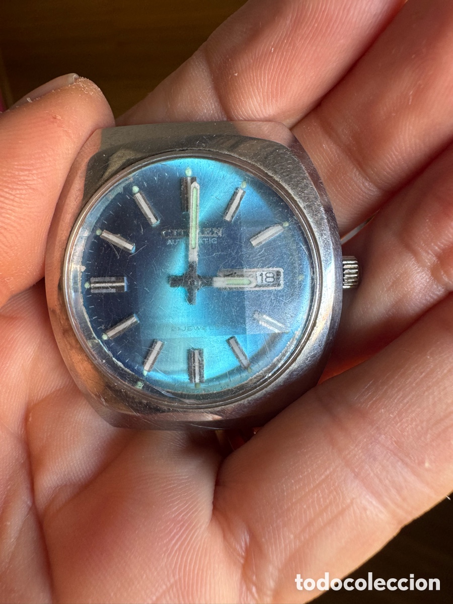 Vintage: Relojes Vintage Japoneses: Orient Autom&aacute;tico Esfera Verde + Citizen Autom&aacute;tico 1975 Esfera Azul