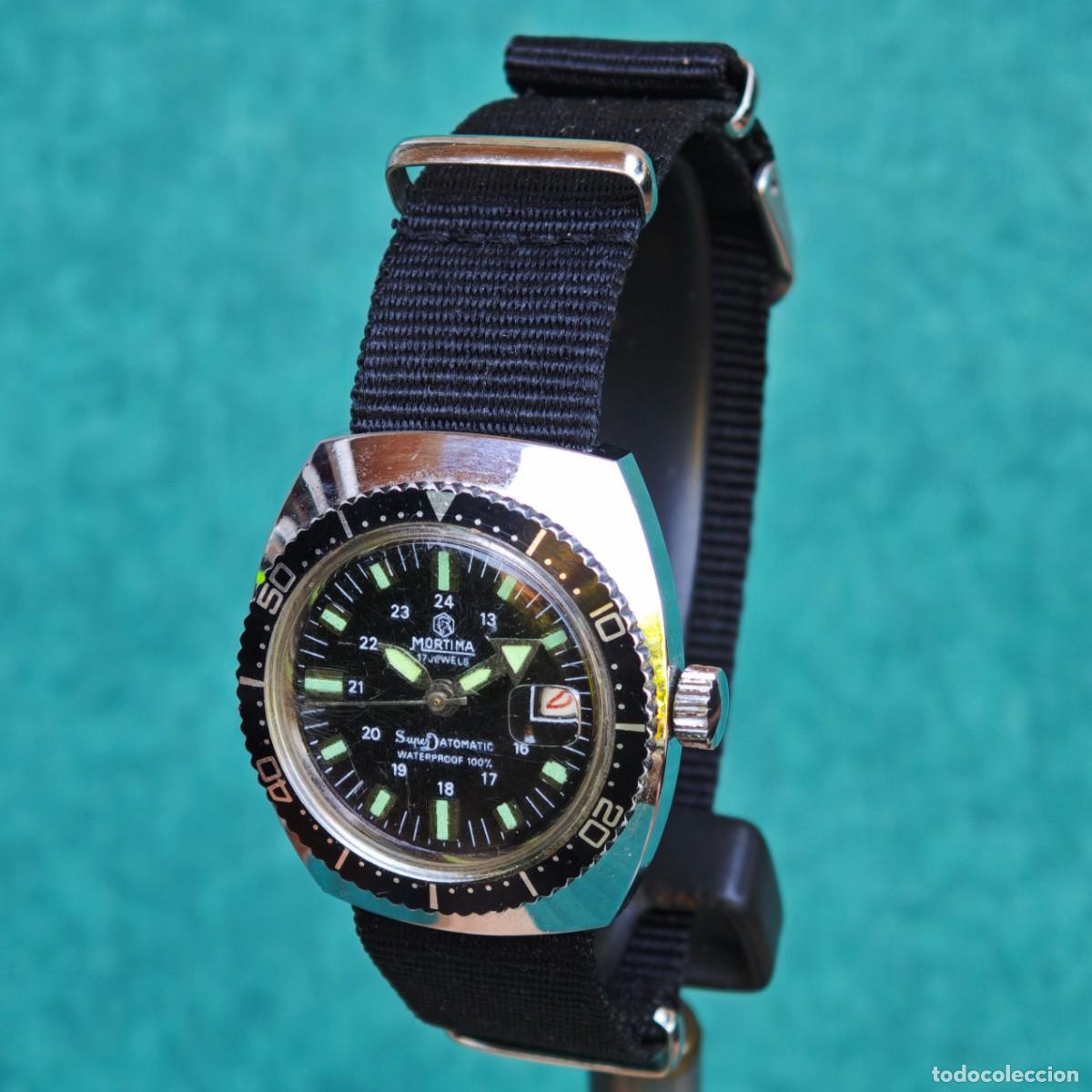 Vintage: MORTIMA Super Datomatic reloj de cuerda diver vintage montre orologio watch France