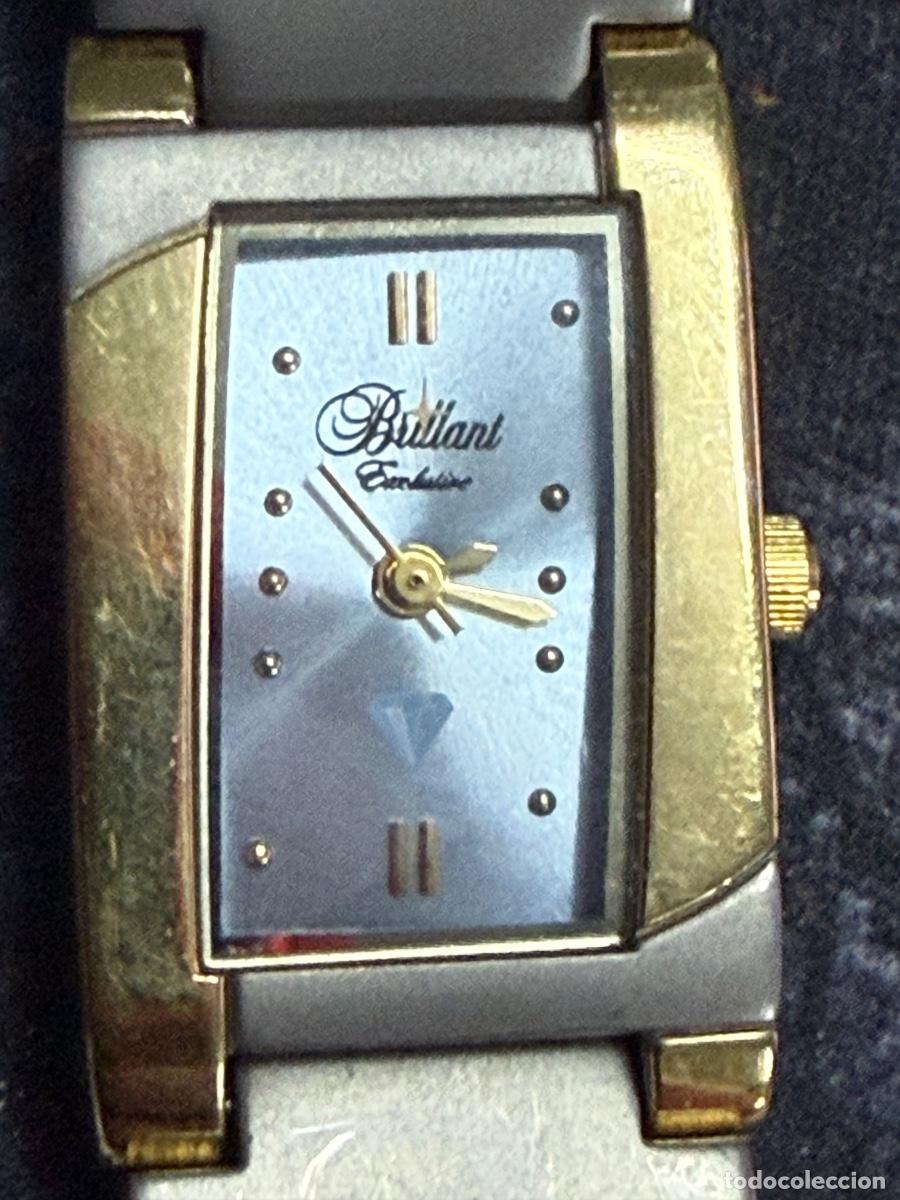 Vintage: Brillant Exclusive Titanium Ladies Watch Two Tone Rectangular Quartz New Battery Working