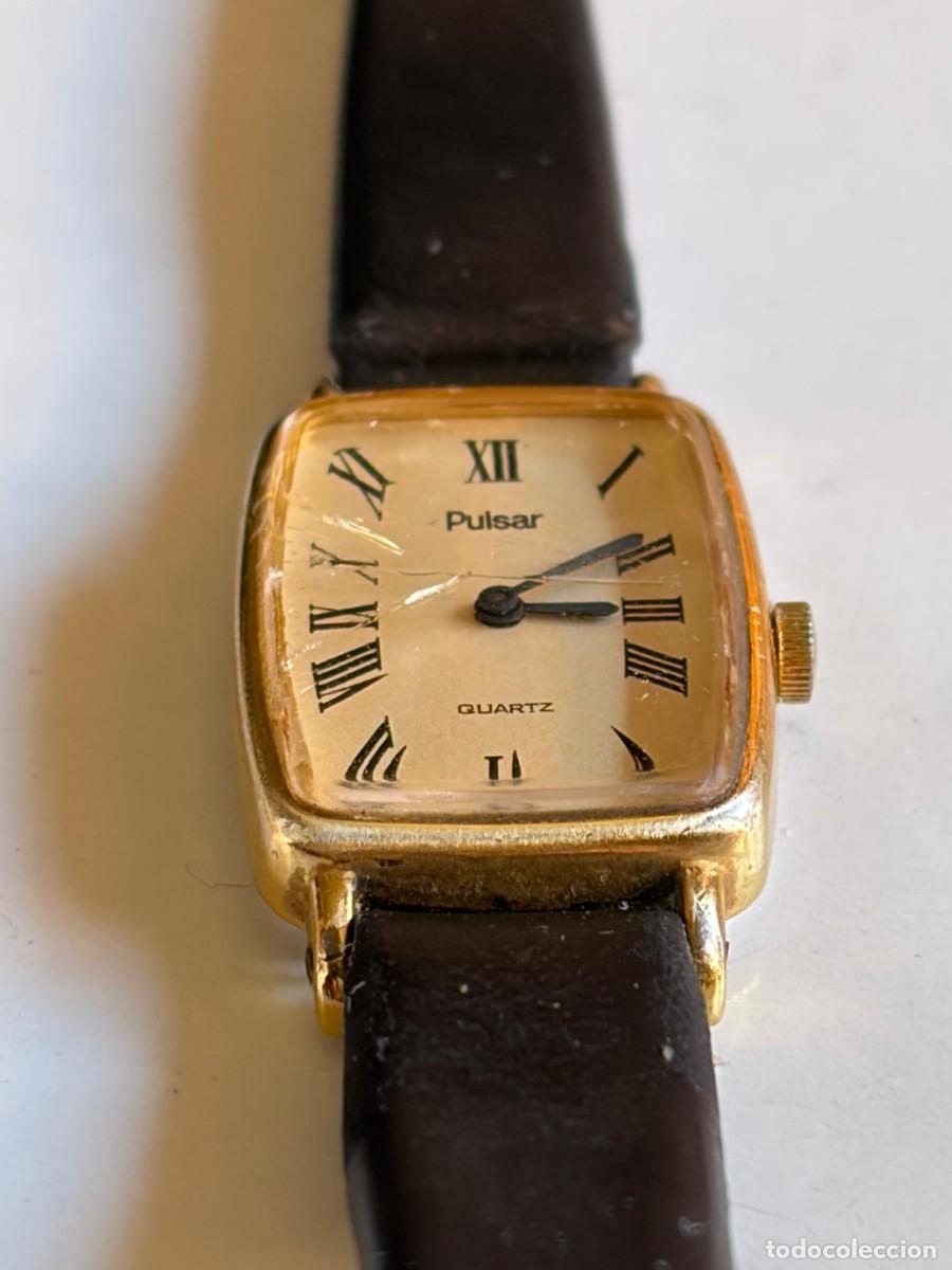 Vintage: RELOJ PULSAR VINTAGE CUARZO RECTANGULAR DORADO - Foto 4