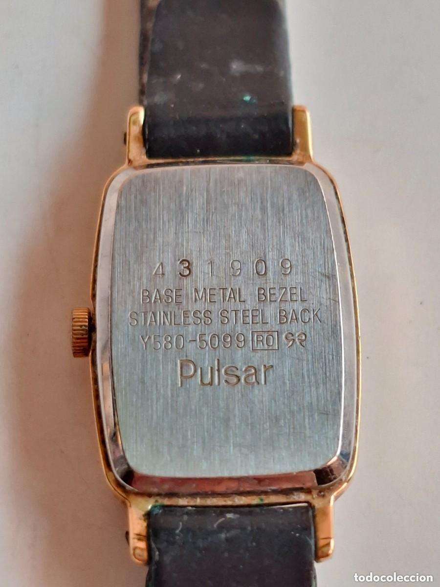 Vintage: RELOJ PULSAR VINTAGE CUARZO RECTANGULAR DORADO - Foto 6