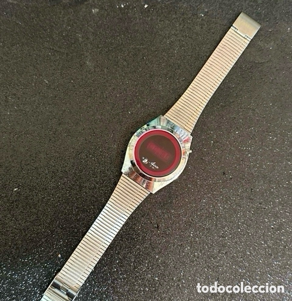 Vintage: Antiguo Reloj Digital AOME LID Rojo Quartz Vintage