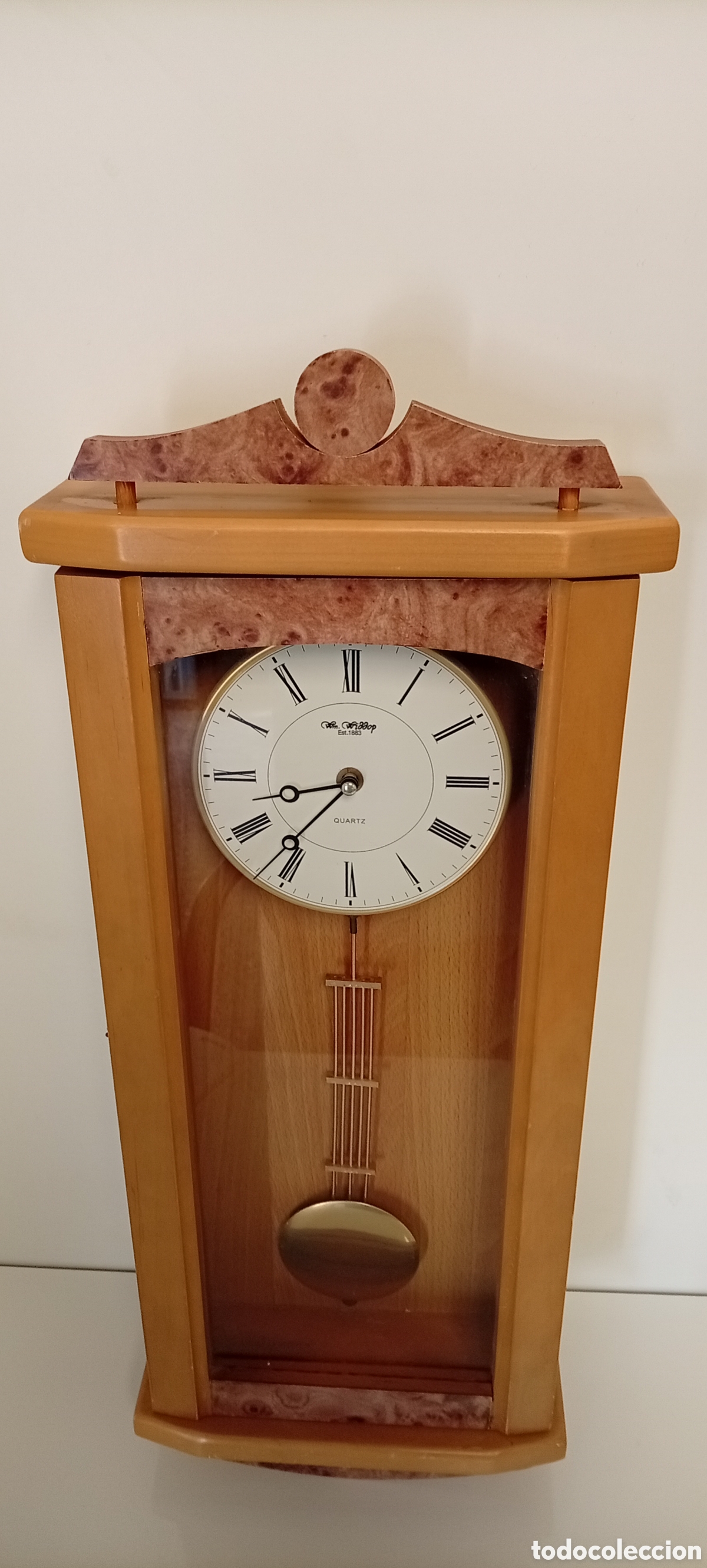 Vintage: .RELOJ DE PARED DE MADERA CON PENDULO - Foto 3