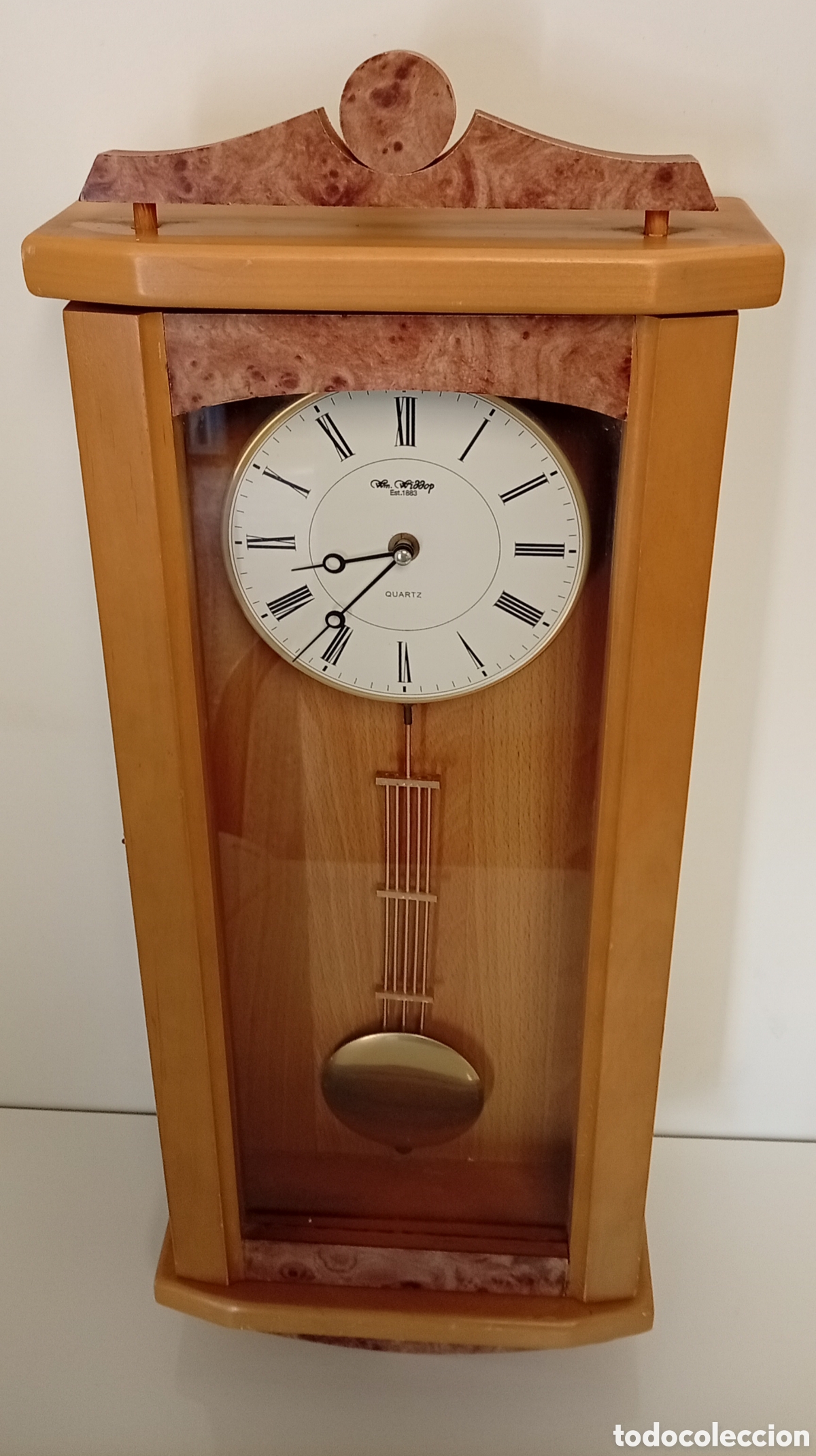 Vintage: .RELOJ DE PARED DE MADERA CON PENDULO - Foto 4