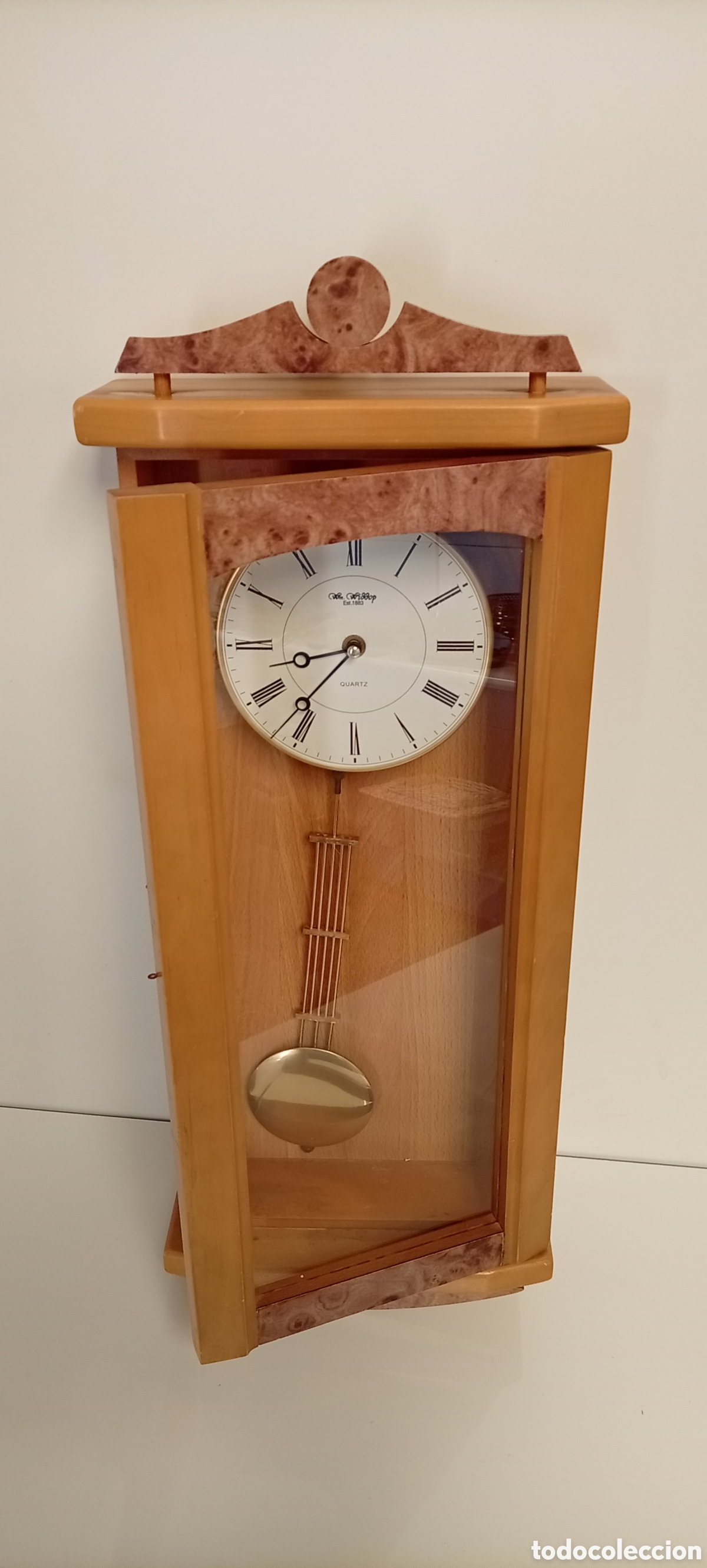 Vintage: .RELOJ DE PARED DE MADERA CON PENDULO - Foto 5