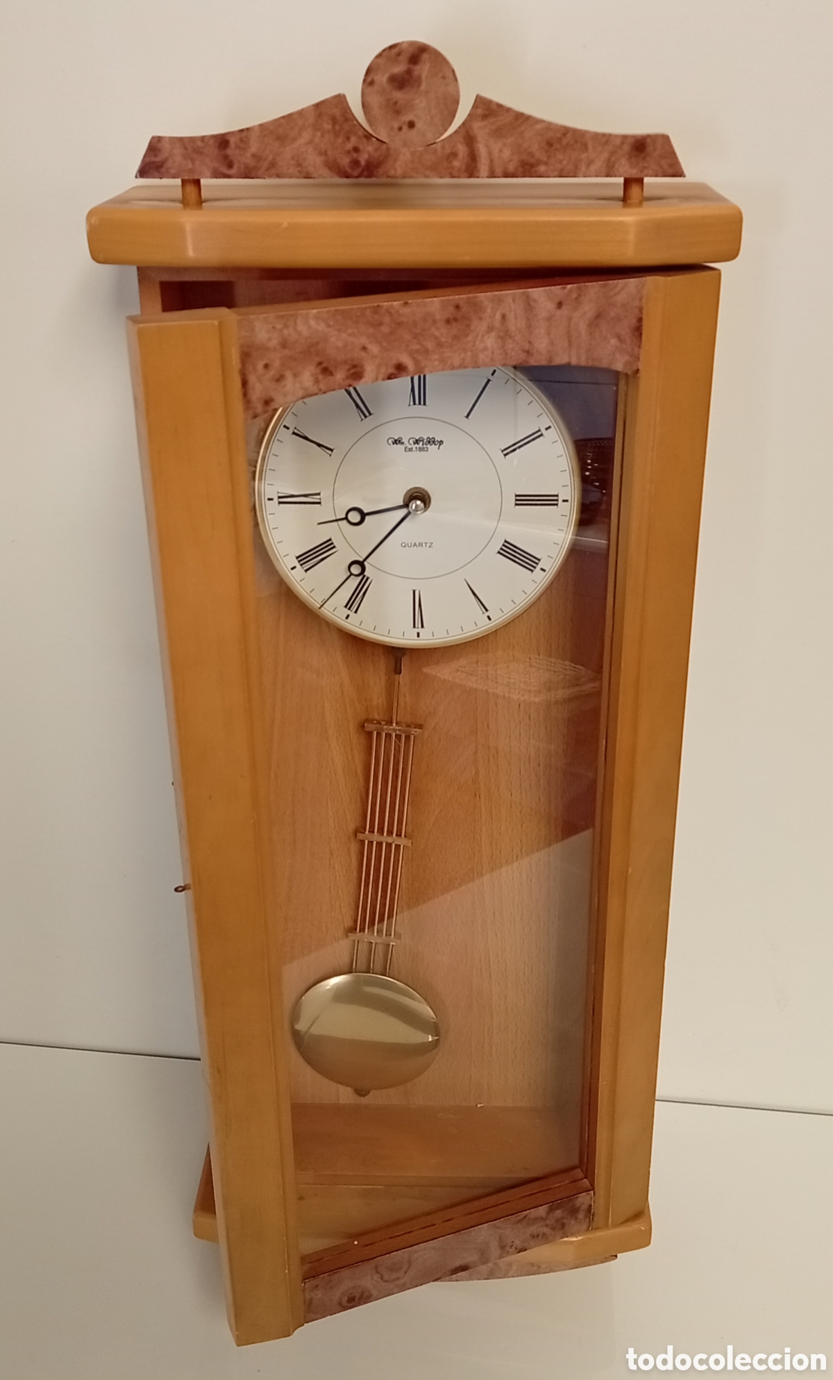 Vintage: .RELOJ DE PARED DE MADERA CON PENDULO - Foto 8