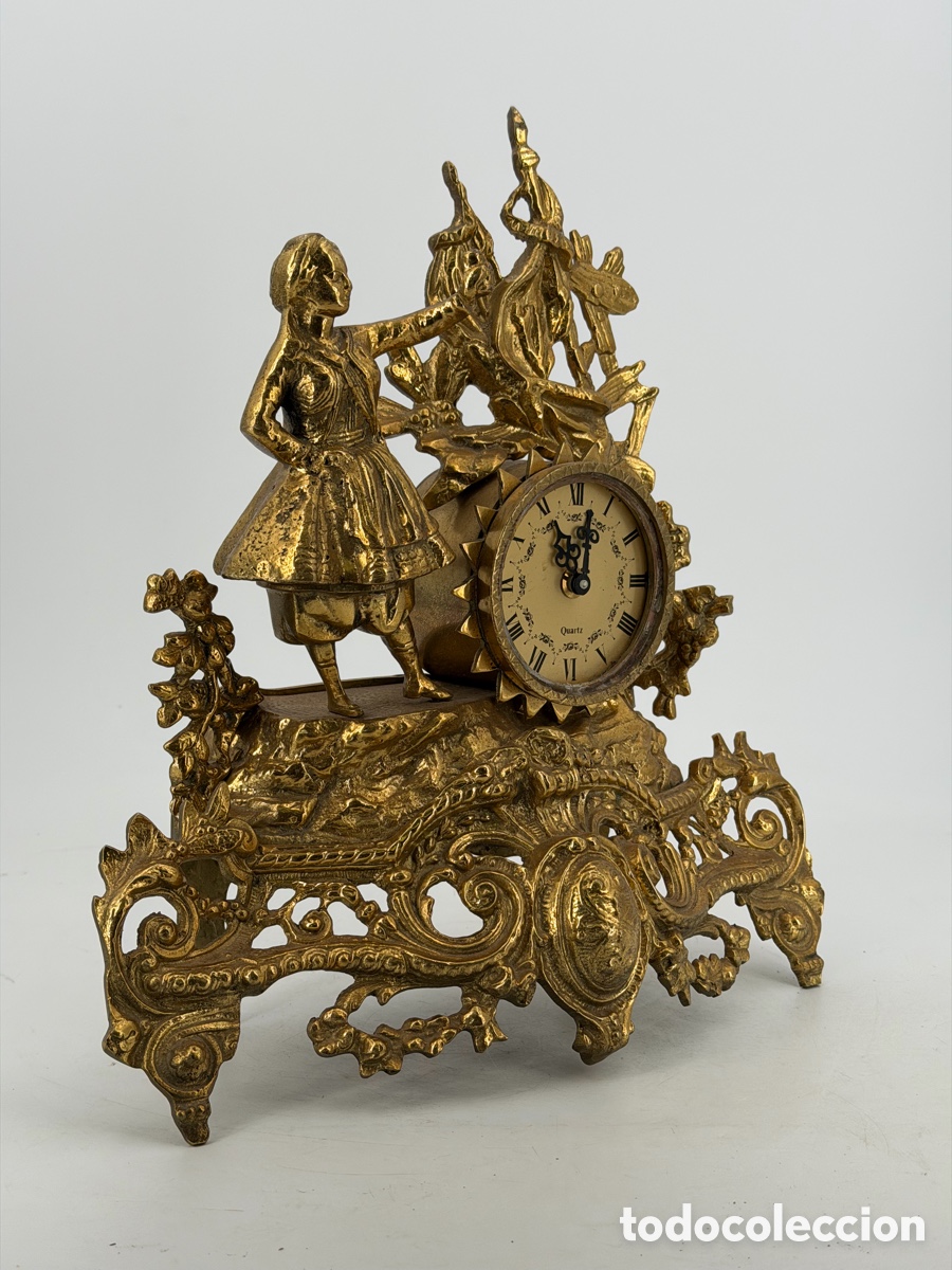 Vintage: Antiguo reloj de Bronce y M&aacute;rmol - Foto 2