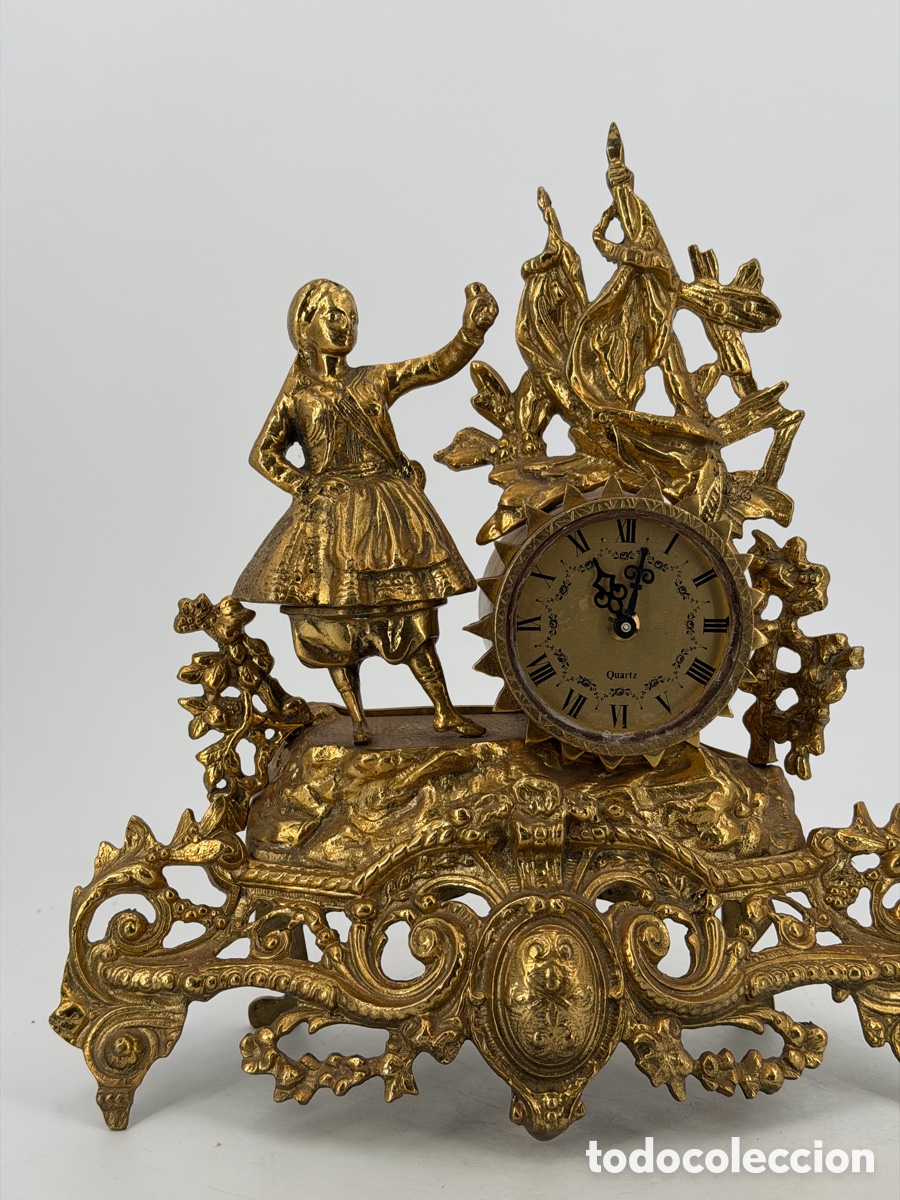 Vintage: Antiguo reloj de Bronce y M&aacute;rmol - Foto 4