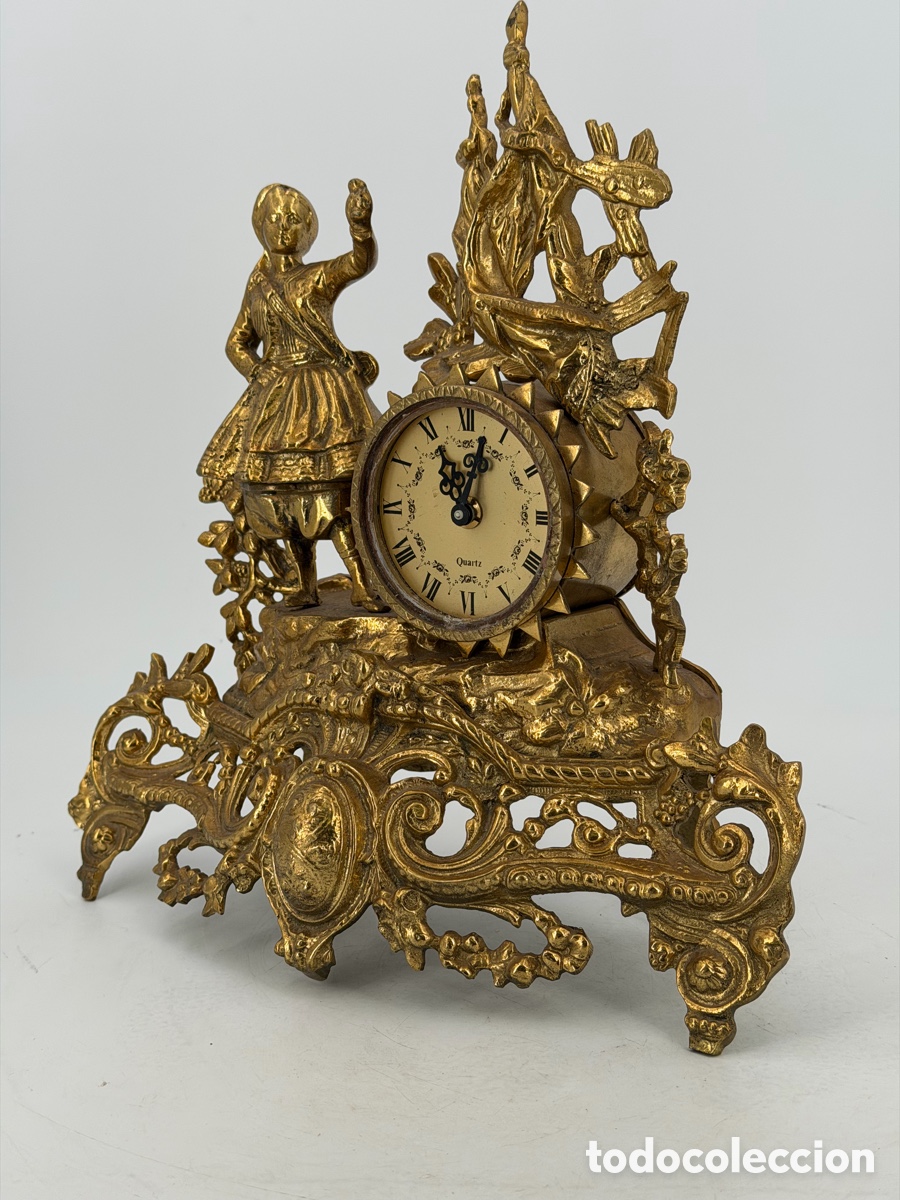 Vintage: Antiguo reloj de Bronce y M&aacute;rmol - Foto 6