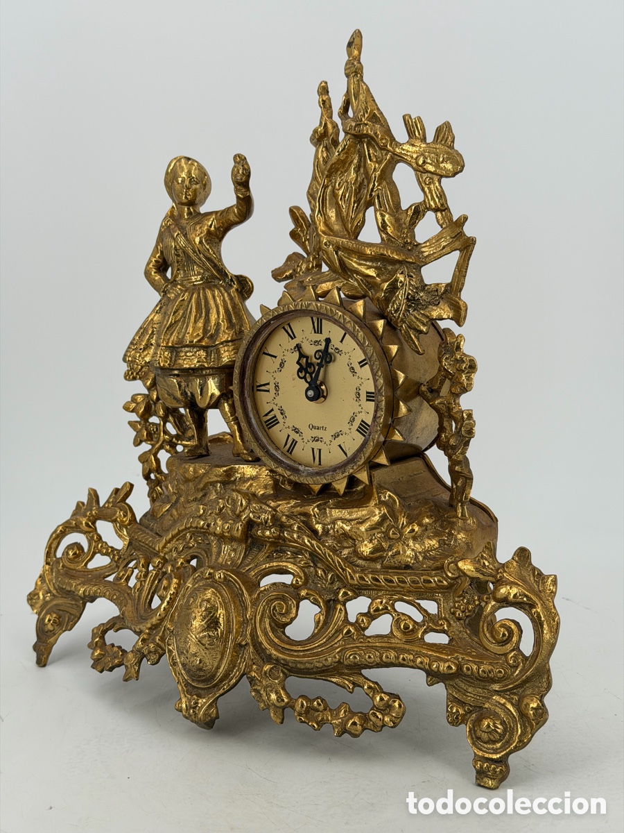 Vintage: Antiguo reloj de Bronce y M&aacute;rmol - Foto 7