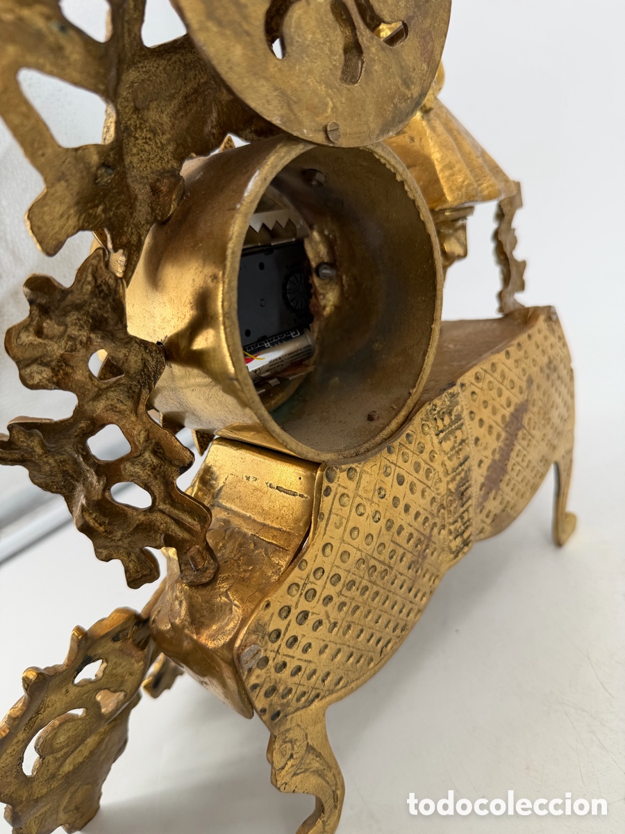 Vintage: Antiguo reloj de Bronce y M&aacute;rmol - Foto 8