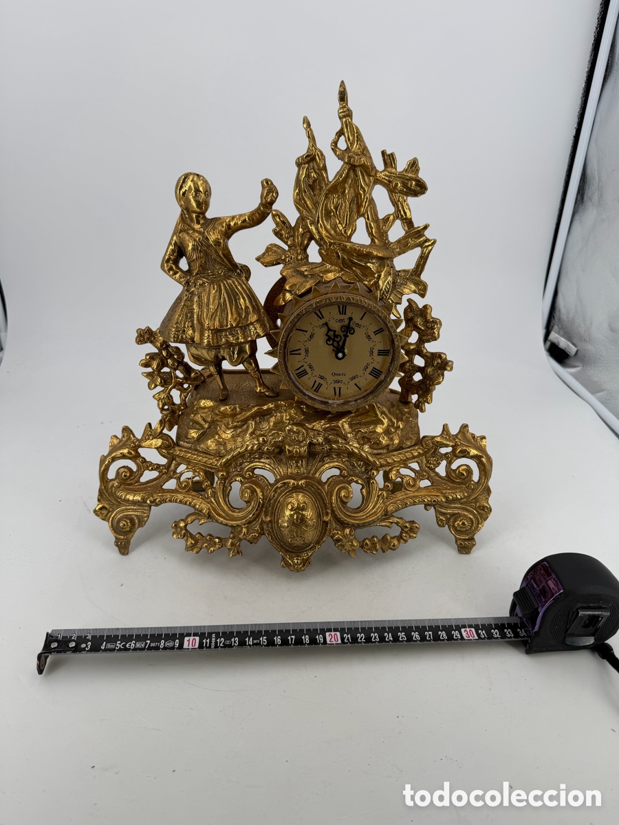 Vintage: Antiguo reloj de Bronce y M&aacute;rmol - Foto 9