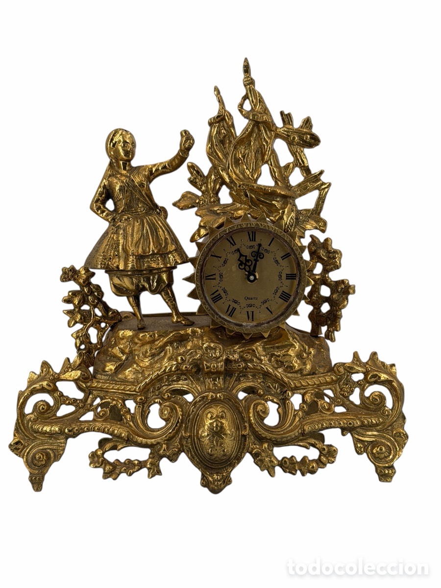 Vintage: Antiguo reloj de Bronce y M&aacute;rmol