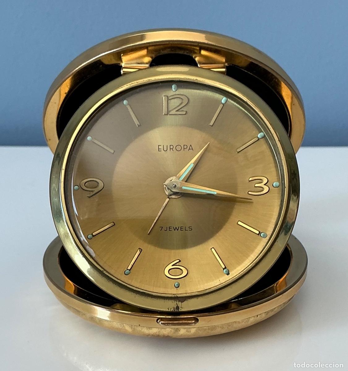 Vintage: Magn&iacute;fico Reloj Despertador Mec&aacute;nico de Viaje EUROPA 7