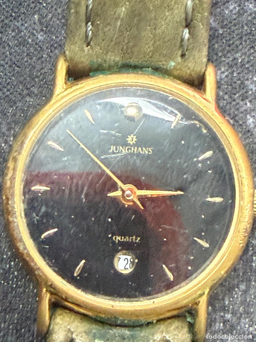 Vintage: Reloj JUNGHANS Vintage Mujer Quartz &ndash; Esfera Negra &ndash; Calendario &ndash; Funciona