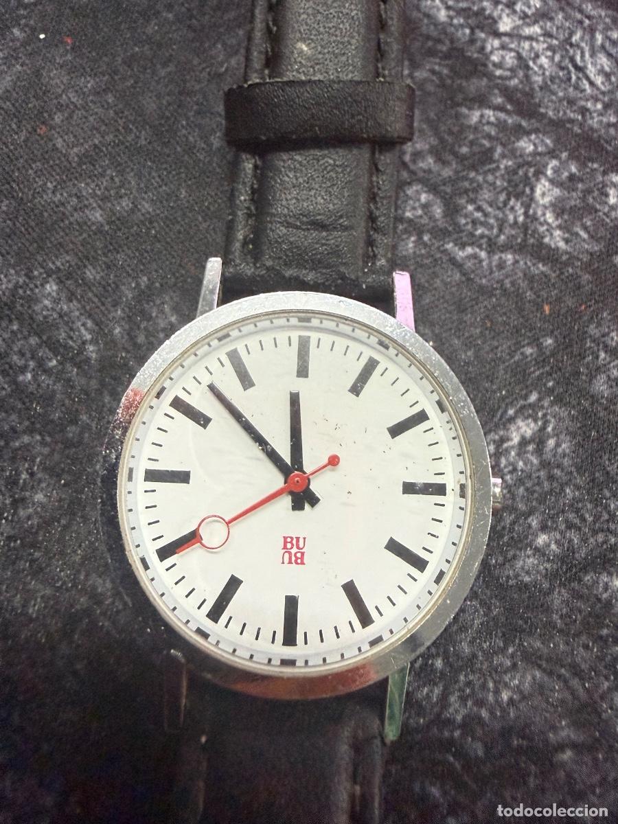 Vintage: Reloj B.U.B. Hombre Vintage Estilo Ferroviario &ndash; Segundero Rojo &ndash; Bater&iacute;a Nueva
