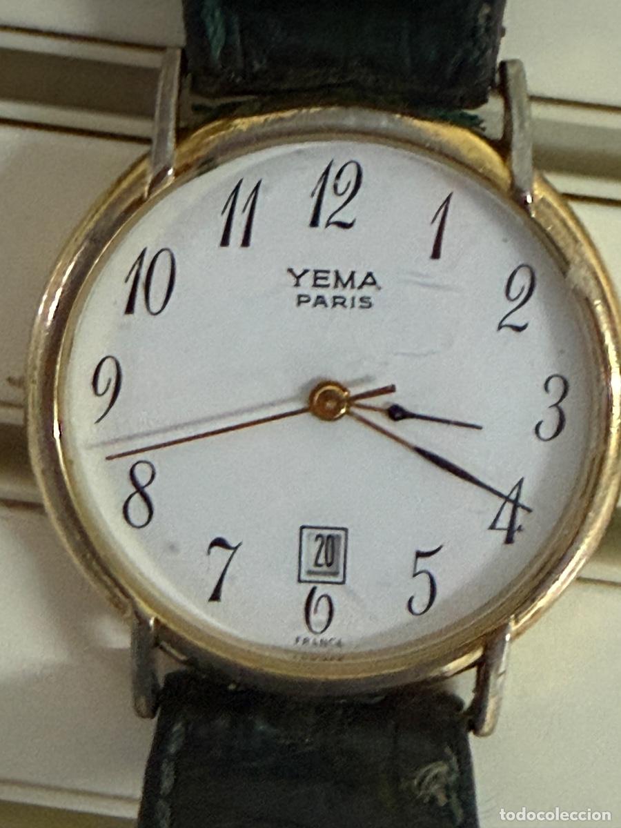 Vintage: YEMA Paris Vintage &ndash; Elegante Reloj Franc&eacute;s &ndash; Esfera Blanca con Fecha &ndash; Bater&iacute;a Nueva &ndash; Funcionando