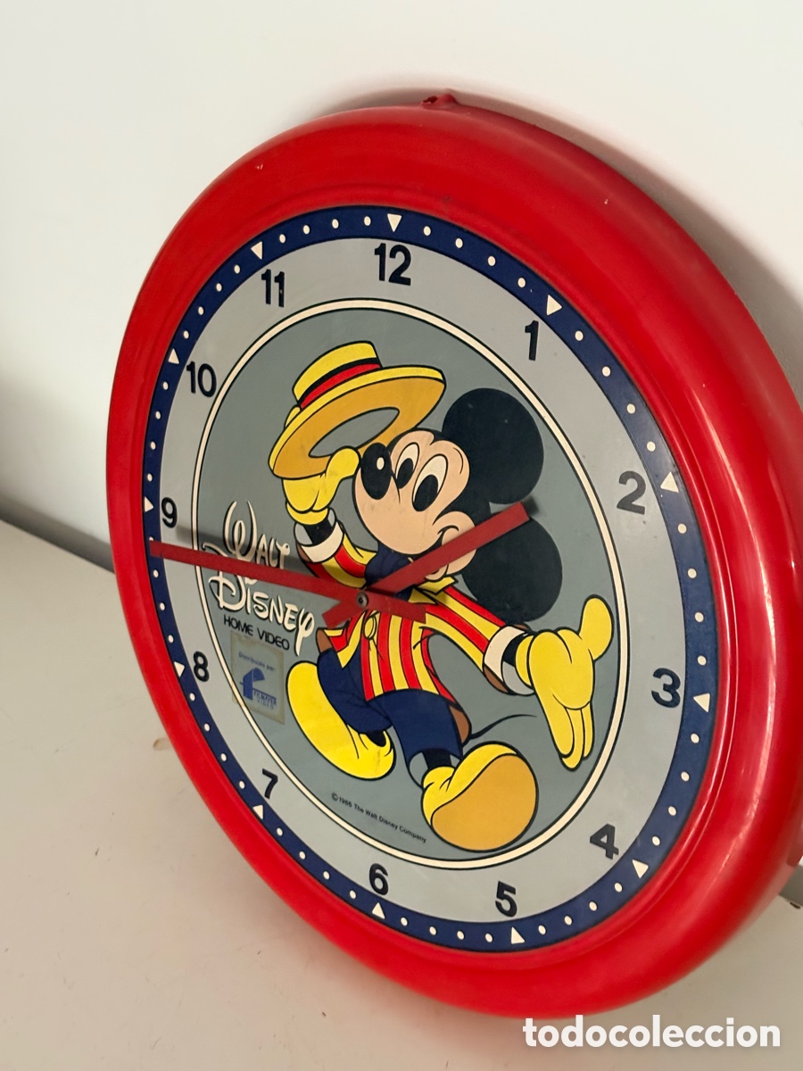 Vintage: Bonito reloj de pared de videoclub de Mickey Mouse Disney
