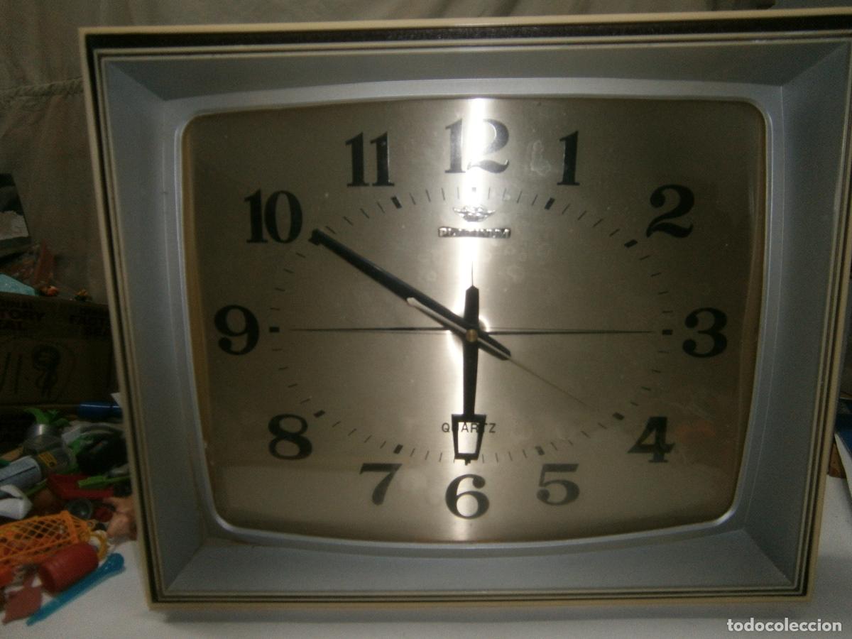 Vintage: ANTIGUO RELOJ VINTAGE PLATINUM MARCO RECTANGULAR CURVADO GRAN TAMA&Ntilde;O A&Ntilde;OS 60-70 MID CENTURY MODERN