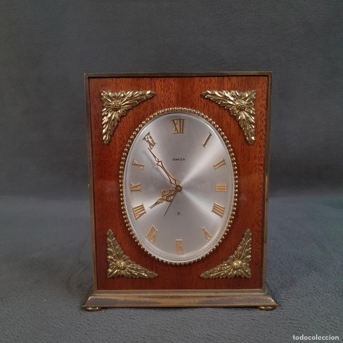 Vintage: RELOJ DE MESA O SOBREMESA SWIZA DE 8 D&Iacute;AS CON ALARMA. SIGLO XX