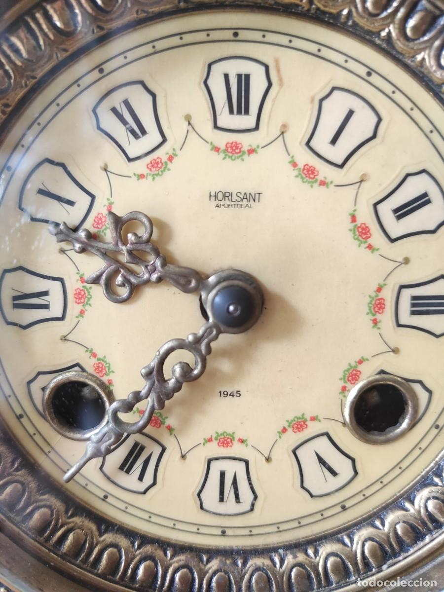 Vintage: RELOJ DE BRONCE CON CANDELABROS - Foto 2