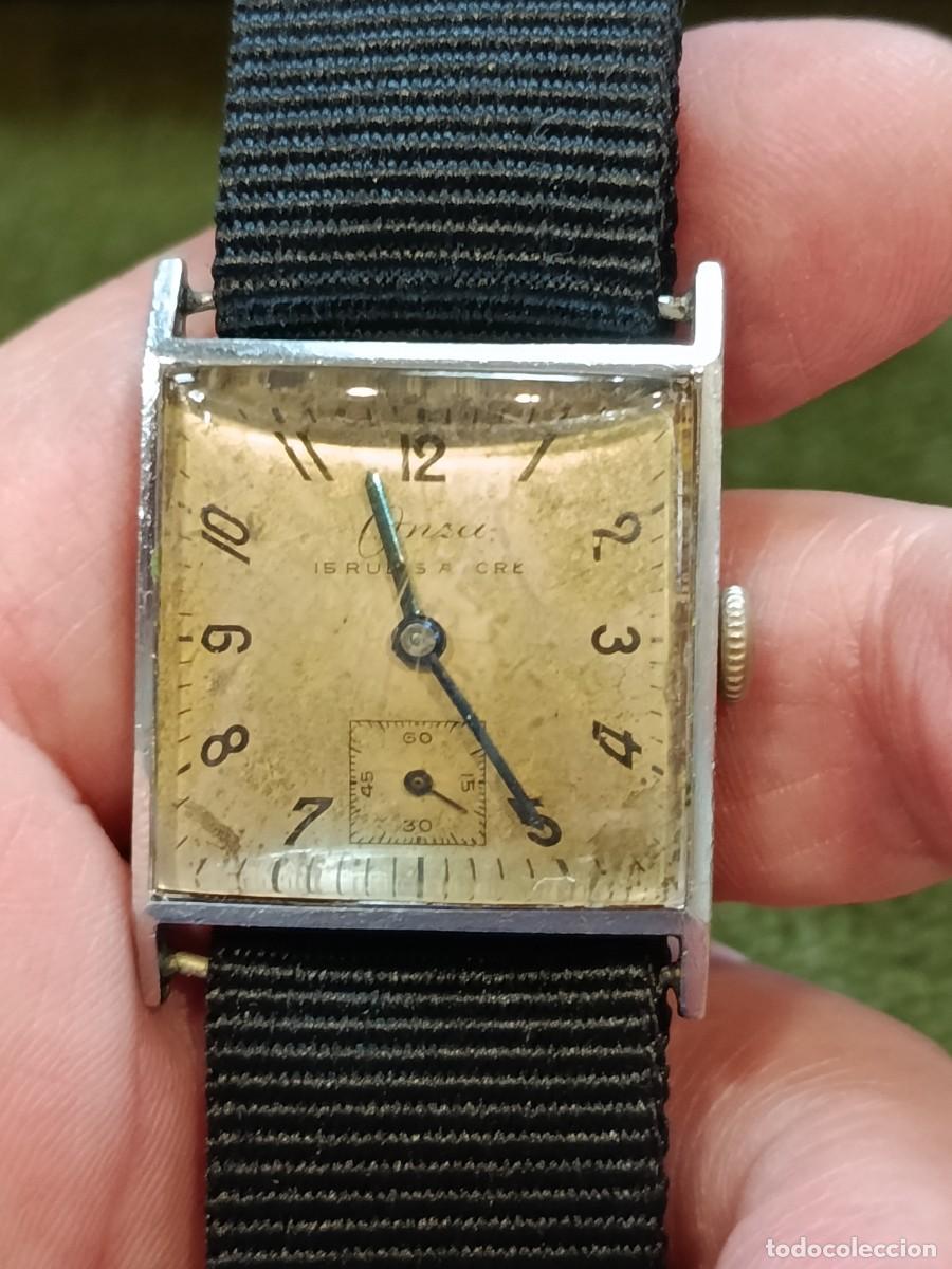 Vintage: Reloj de pulsera Onsa rectangular o tipo &rdquo;tank&rdquo; REF-5518