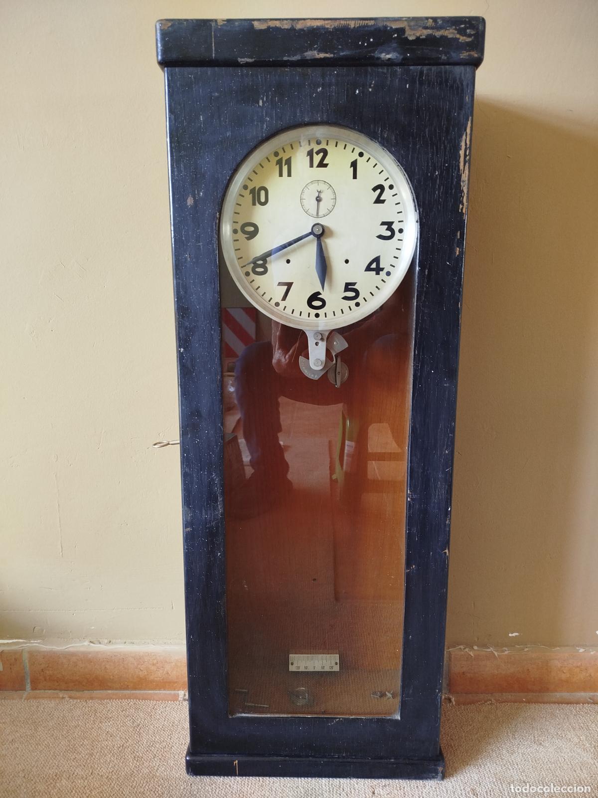 Vintage: Antiguo Reloj Maestro Registrador Industrial Programador De Pared - Con Llave