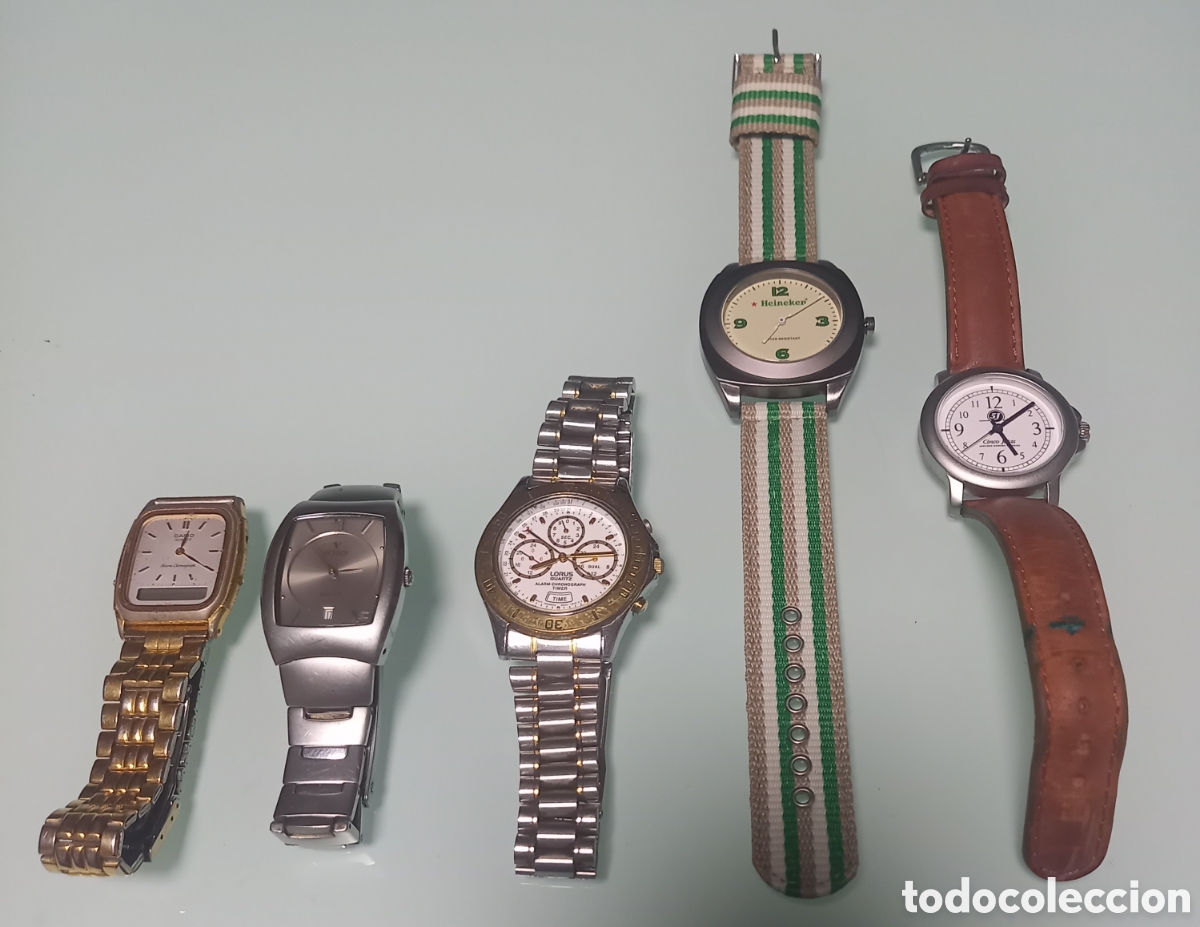 Vintage: Lote 5 relojes no funcionan alguno por falta pilas