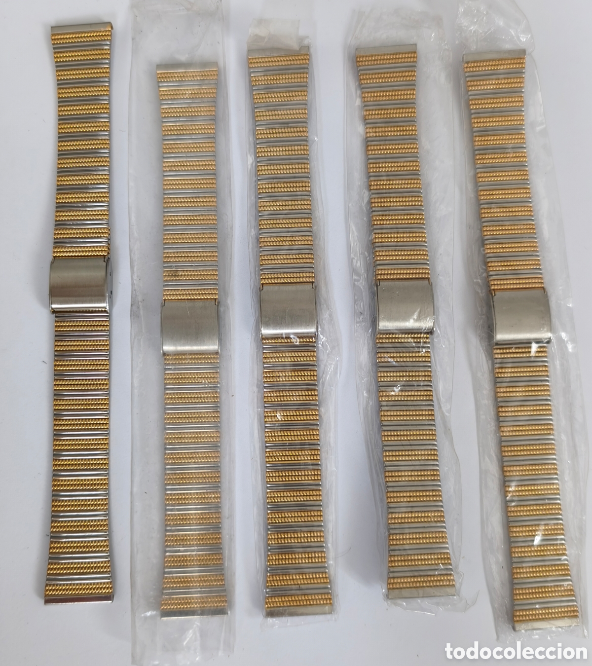 Vintage: Lote de 5 brazaletes de acero de 18mm.