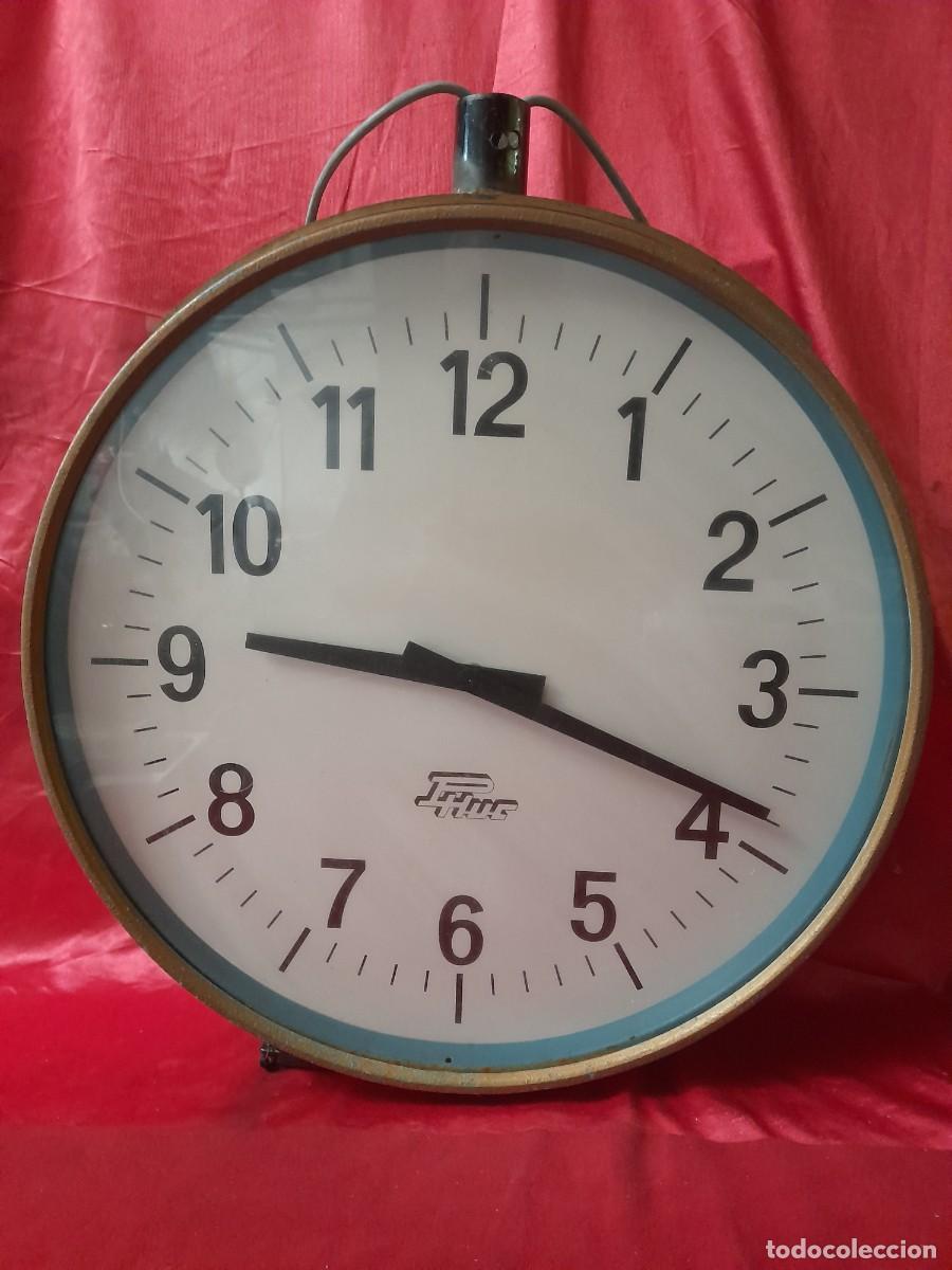 Vintage: Antiguo Reloj Industrial de Estaci&oacute;n PHUC - Doble Cara - 52 cm Di&aacute;metro - Ideal Decoraci&oacute;n Vintage /
