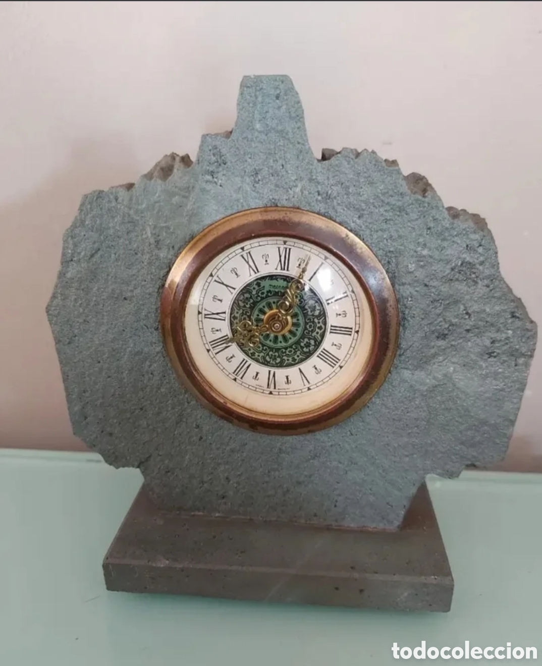 Vintage: Mercedes West Germany Exclusivo Reloj/Escultura (Piedra/Pizarra Vint