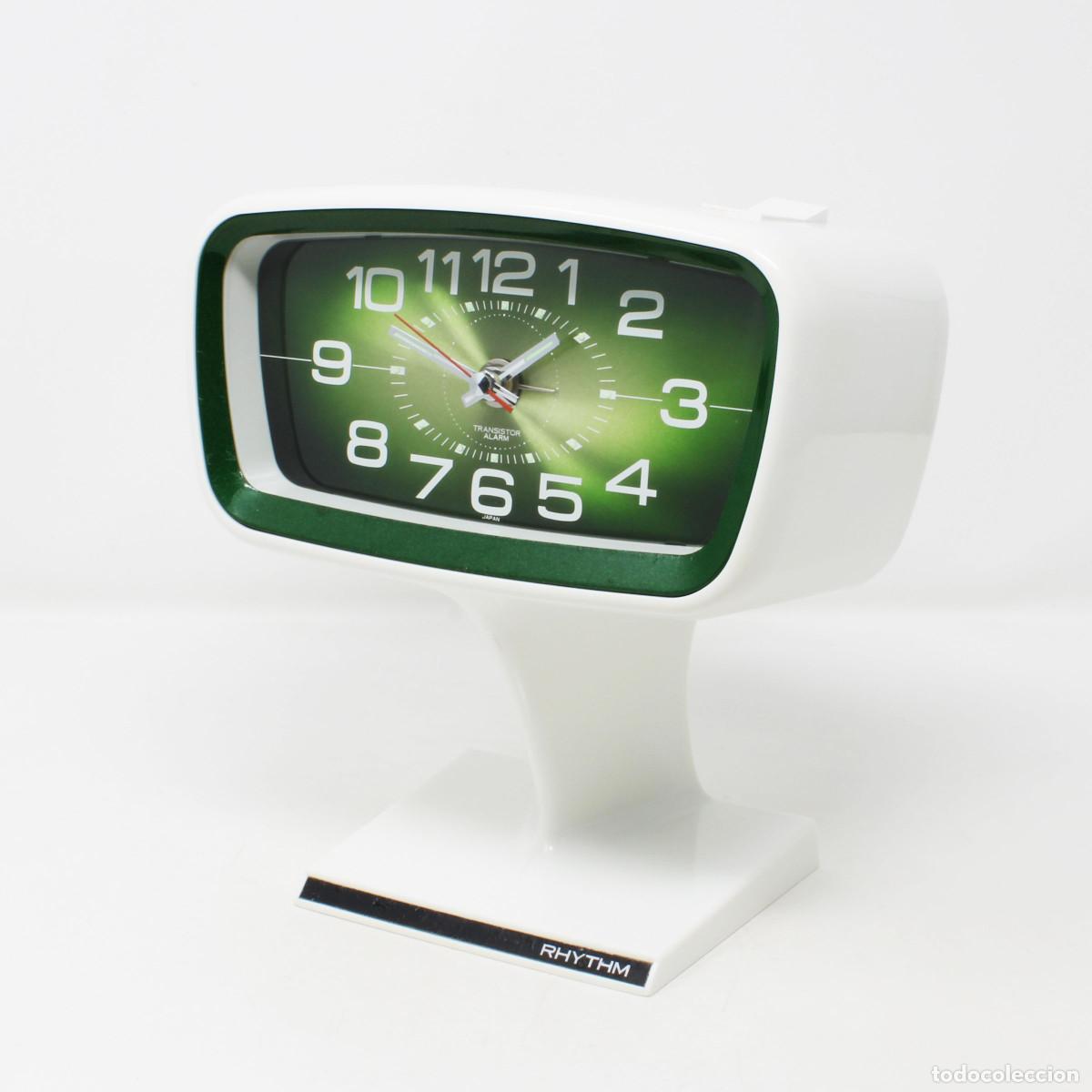Vintage: Reloj Rhythm 7RA045 Space Age Vintage A&ntilde;os 60 70, Despertador Electromec&aacute;nico Transistorizado