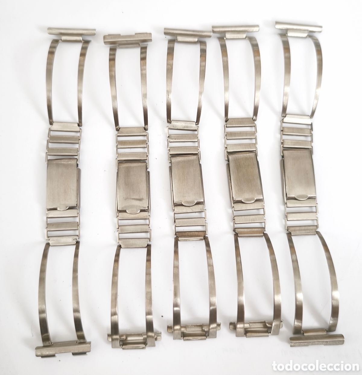 Vintage: Lote de 5 brazaletes de acero tipo rally de 22mm