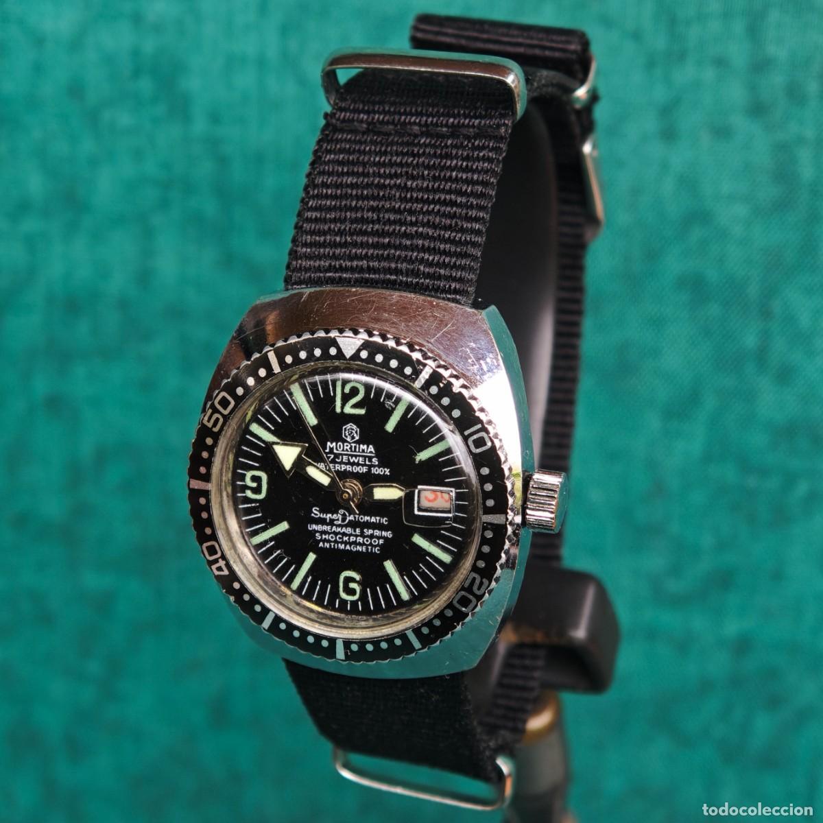 Vintage: MORTIMA Datomatic reloj de cuerda diver vintage montre orologio watch France