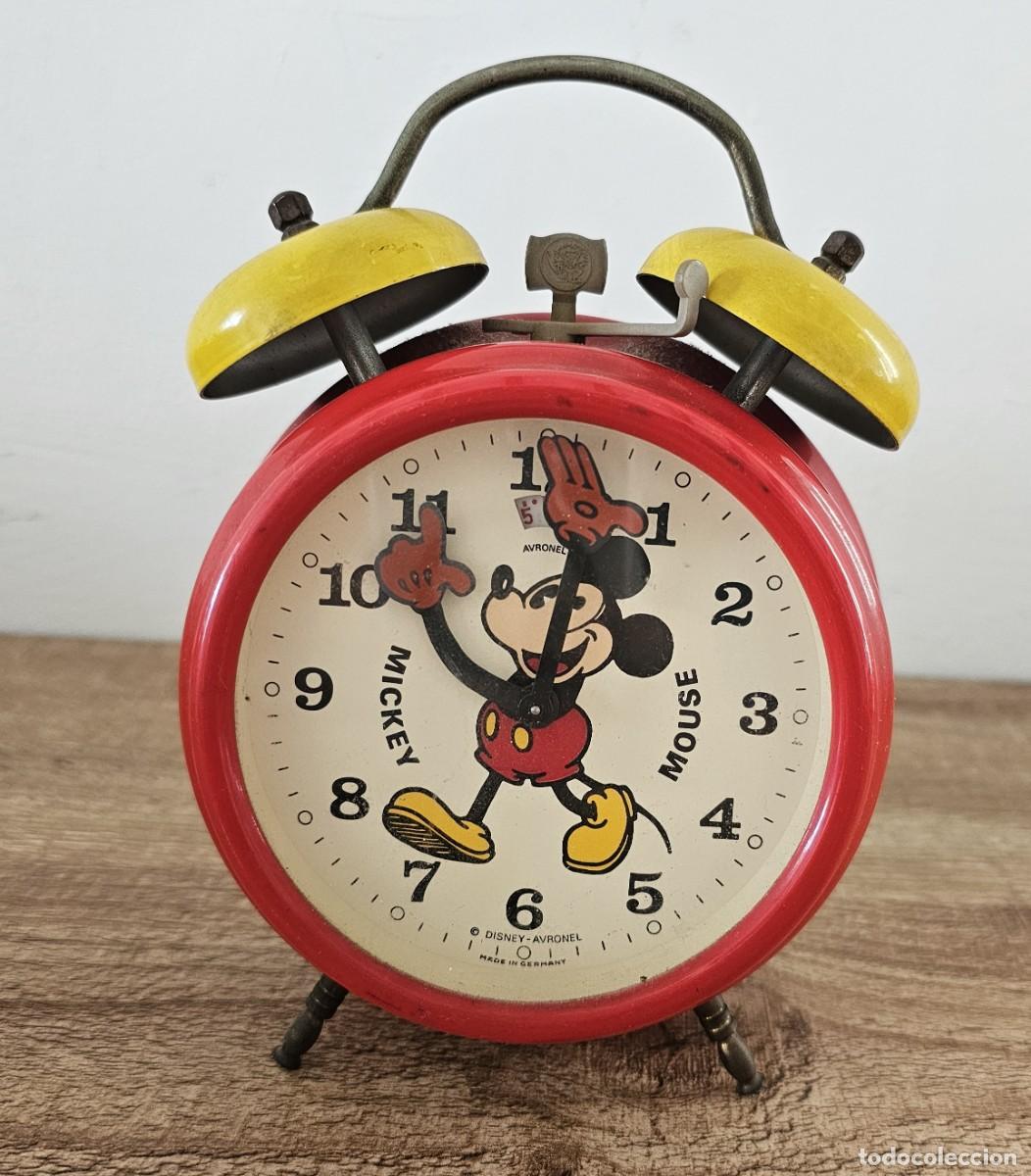 Vintage: Reloj despertador vintage - Mickey Mouse - Marca Avronel (fabricado en Alemania)