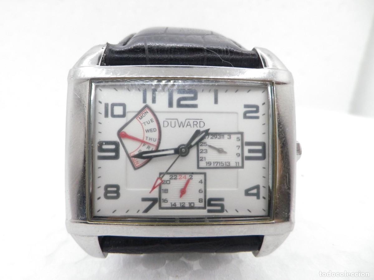 Vintage: Reloj Duward Multifuncion Rectangular Todo Acero Inoxidable Ref 87004 Elegante - Foto 1
