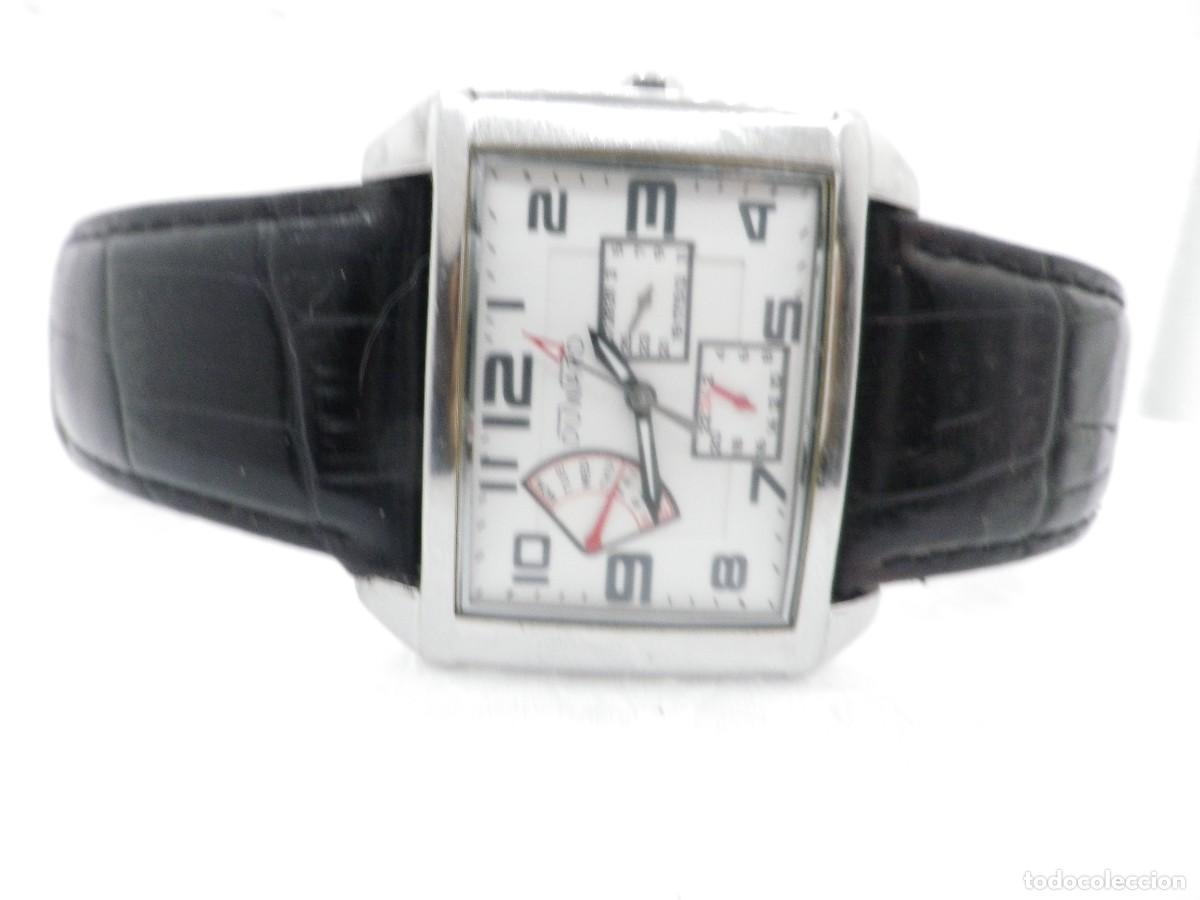 Vintage: Reloj Duward Multifuncion Rectangular Todo Acero Inoxidable Ref 87004 Elegante - Foto 4