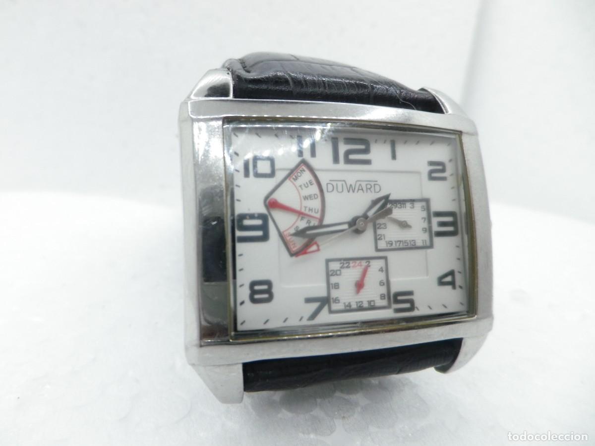 Vintage: Reloj Duward Multifuncion Rectangular Todo Acero Inoxidable Ref 87004 Elegante - Foto 9
