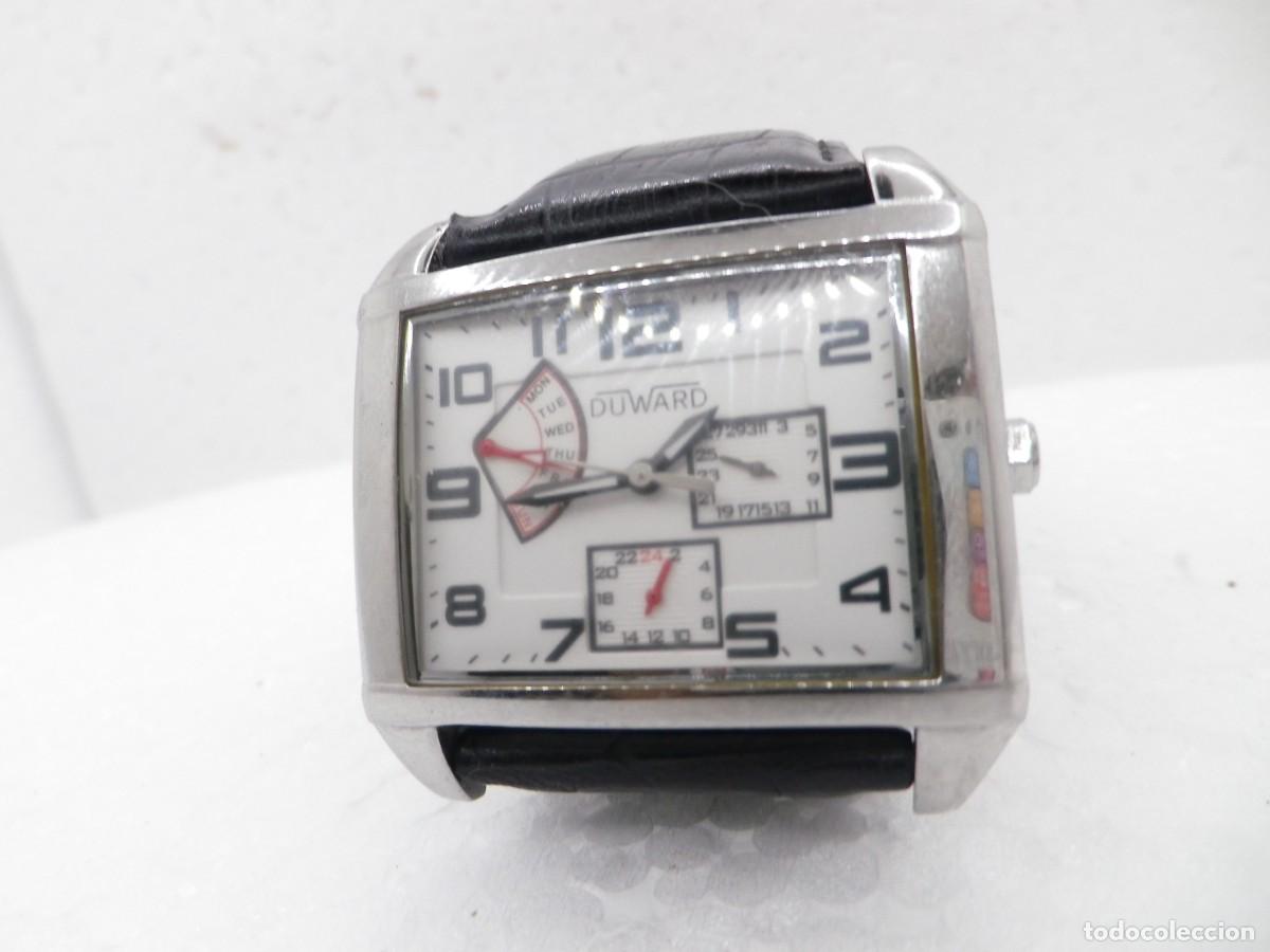 Vintage: Reloj Duward Multifuncion Rectangular Todo Acero Inoxidable Ref 87004 Elegante - Foto 10