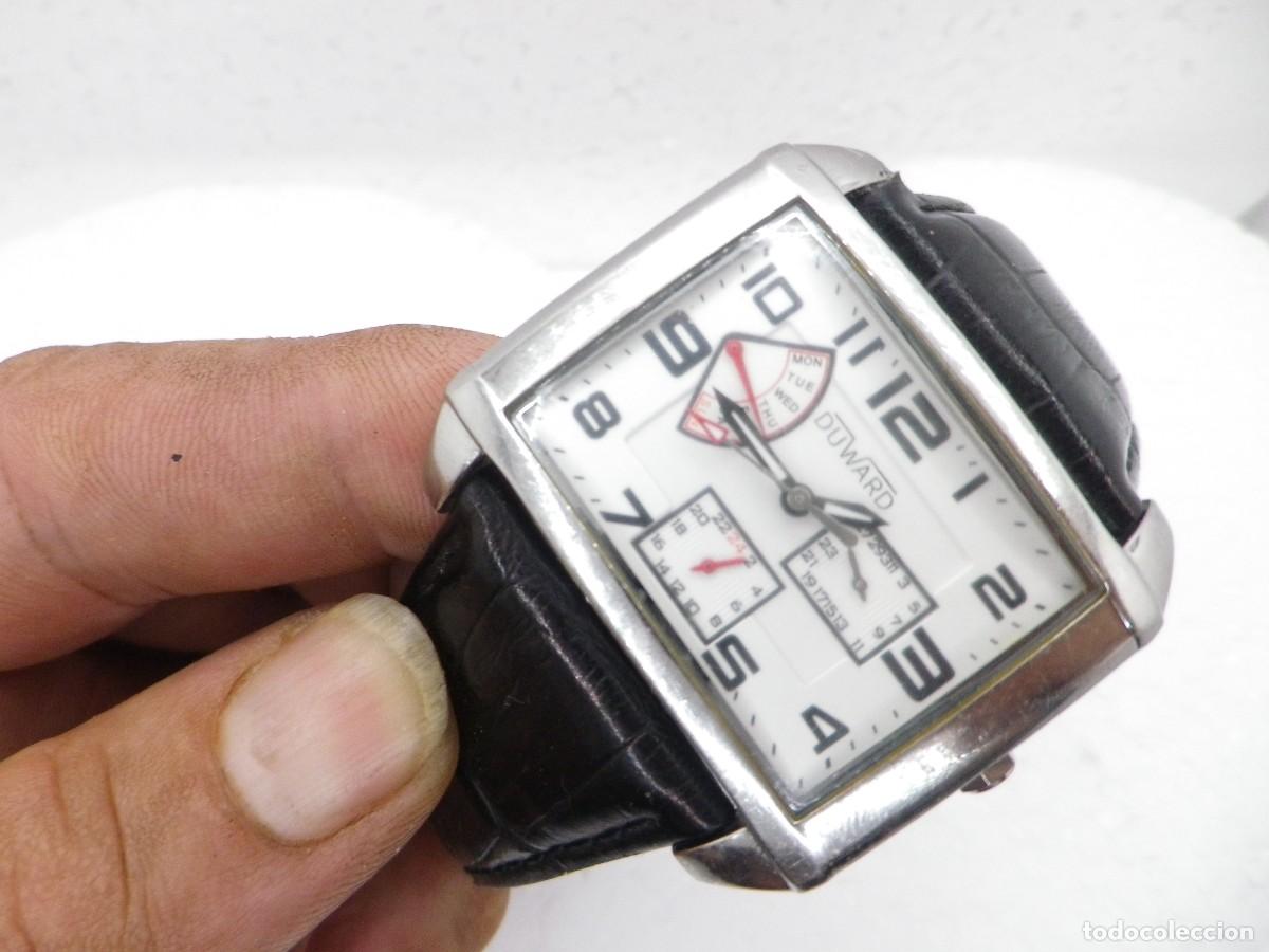 Vintage: Reloj Duward Multifuncion Rectangular Todo Acero Inoxidable Ref 87004 Elegante - Foto 11