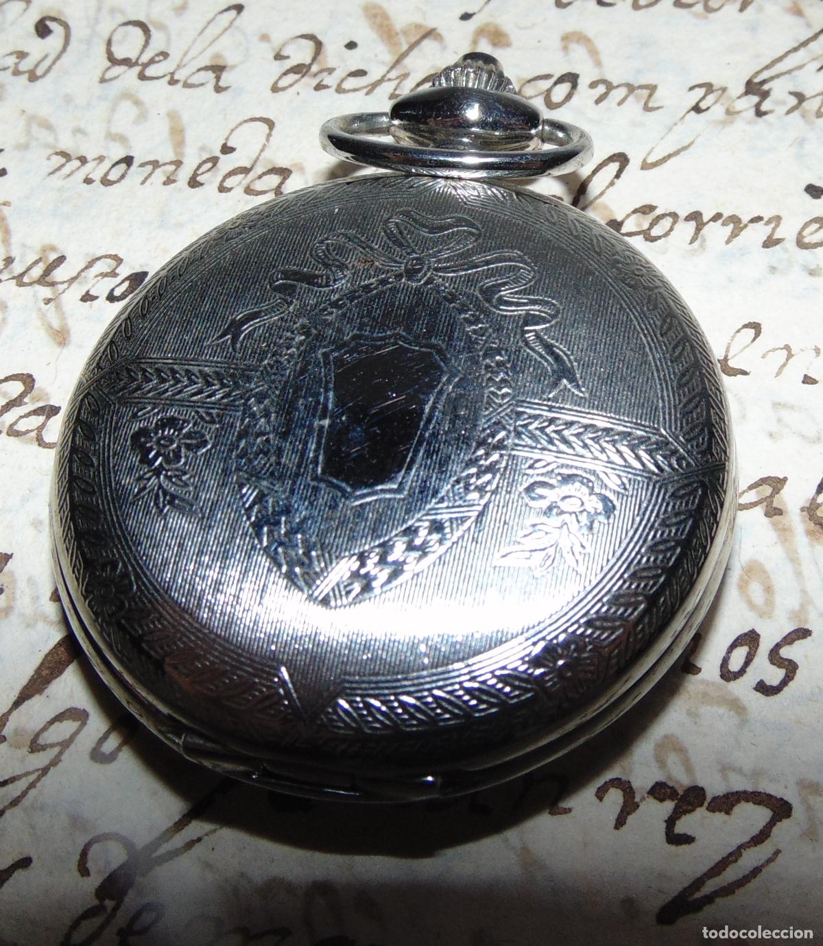 Vintage: RELOJ DE BOLSILLO SCHARZ QUARTZ CON CAJA METALICA, DIAMETRO DE 4,2CM