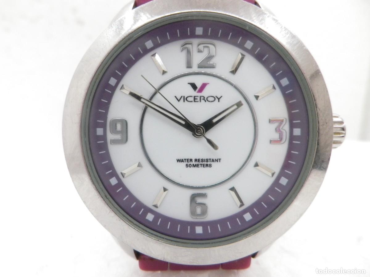 Vintage: Reloj VICEROY 432115 Colors 41mm Acero Correa Morada Unisex Caballero Colecci&oacute;n