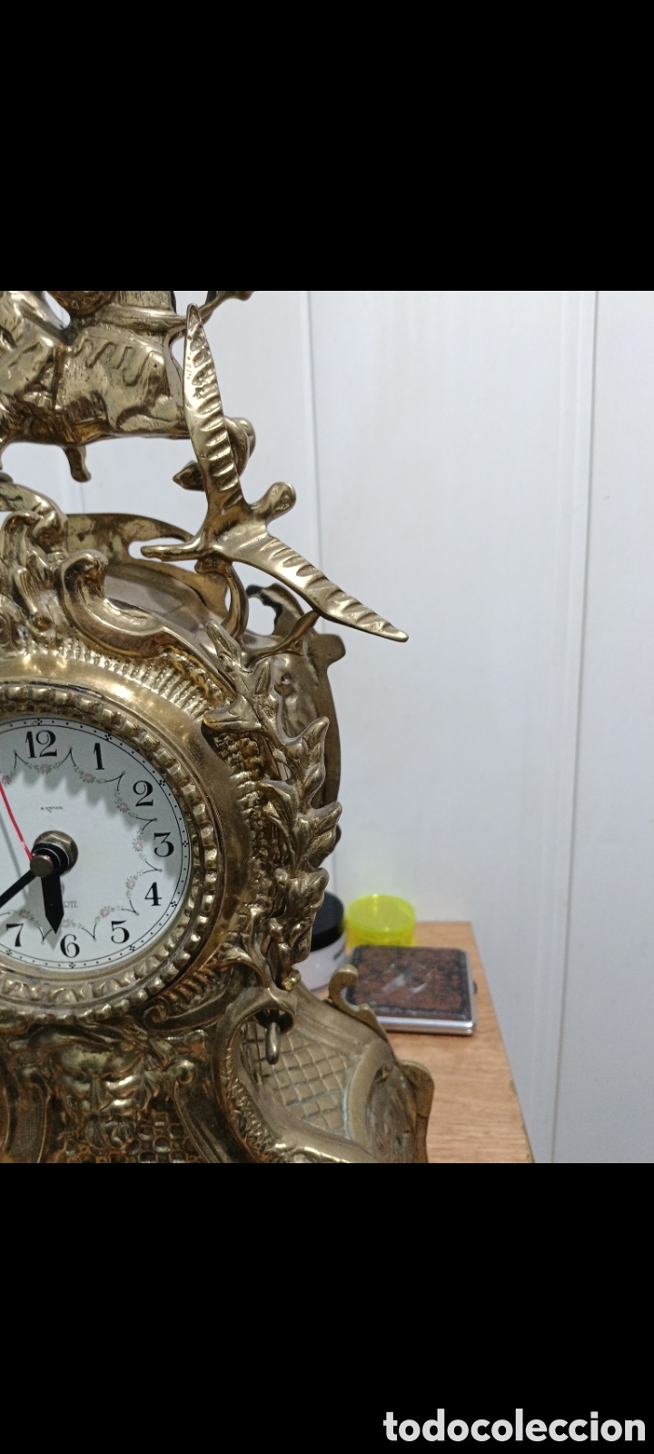 Vintage: Reloj de sobremesa chimenea Bronce Estilo Roboco - Foto 2