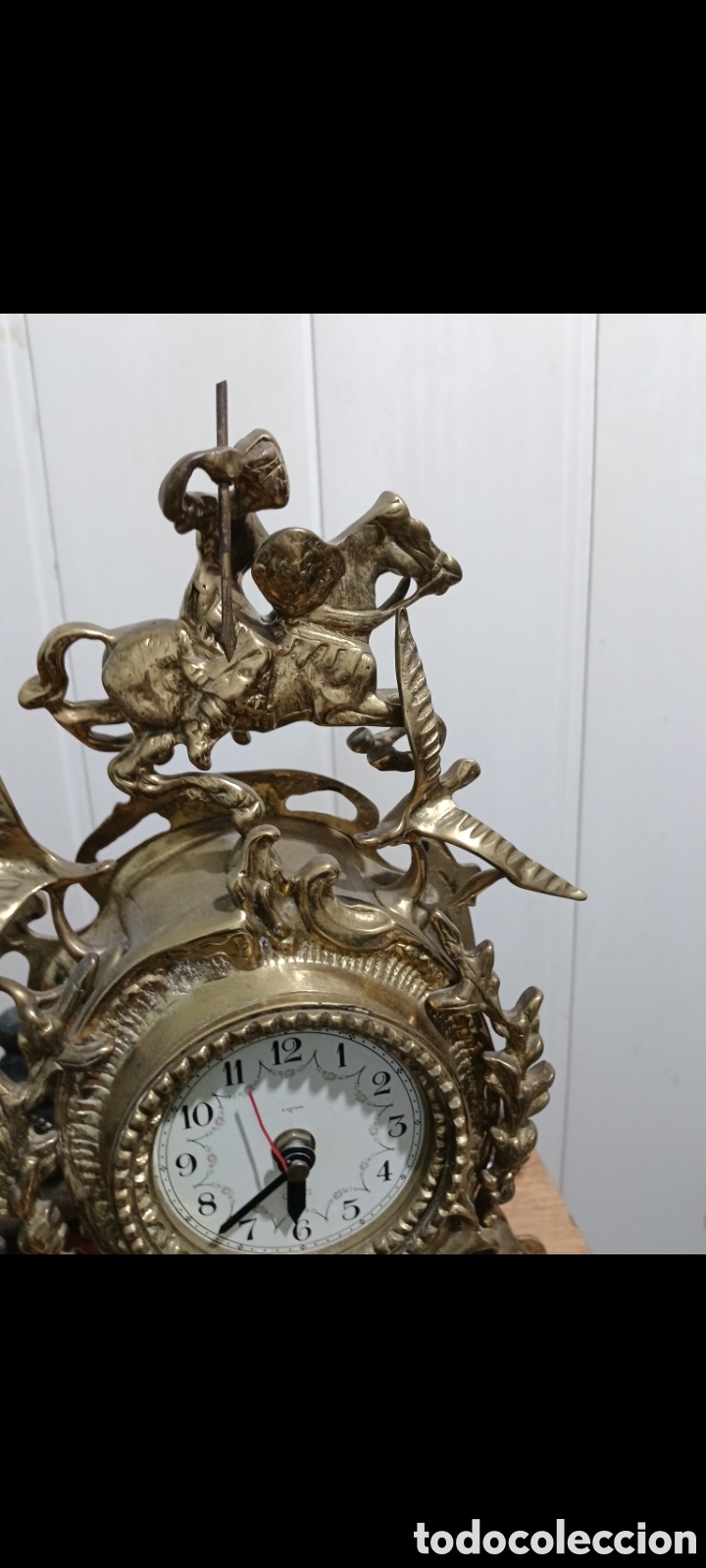 Vintage: Reloj de sobremesa chimenea Bronce Estilo Roboco - Foto 3