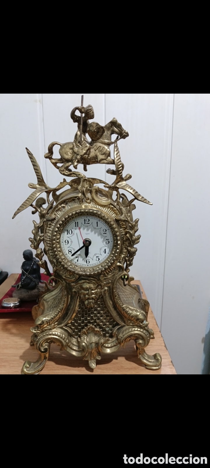 Vintage: Reloj de sobremesa chimenea Bronce Estilo Roboco - Foto 7