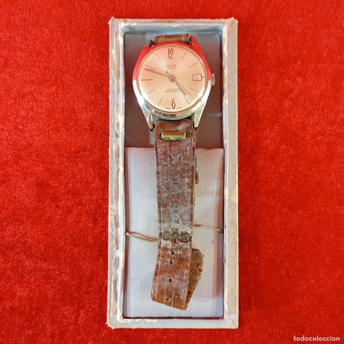 Vintage: RELOJ VINTAGE SUIZO - INCA DE LUXE - CALENDAR ATIMAGNETIC - ACERO INOXIDABLE
