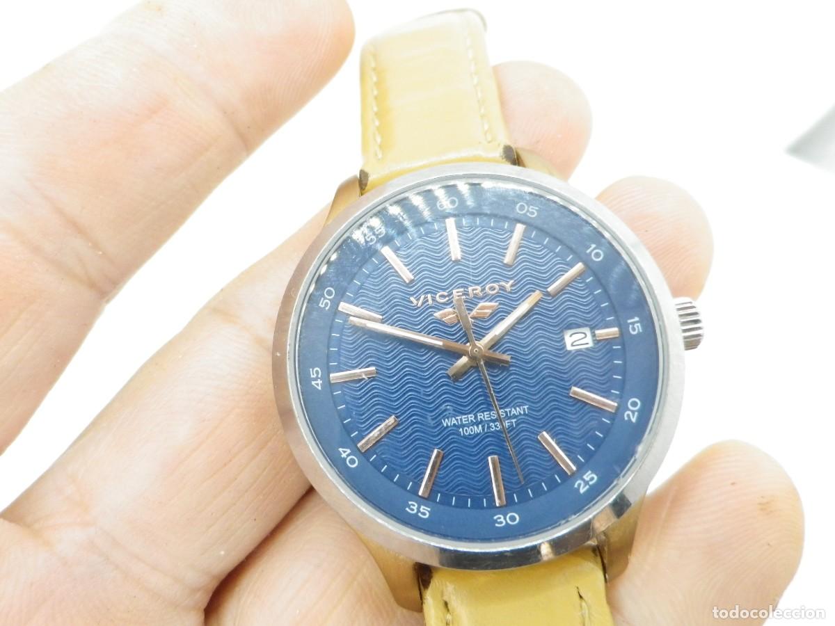 Vintage: Reloj VICEROY 471166 Antonio Banderas Ba&ntilde;o Oro Rosa Cuero 100M Unisex Colecci&oacute;n