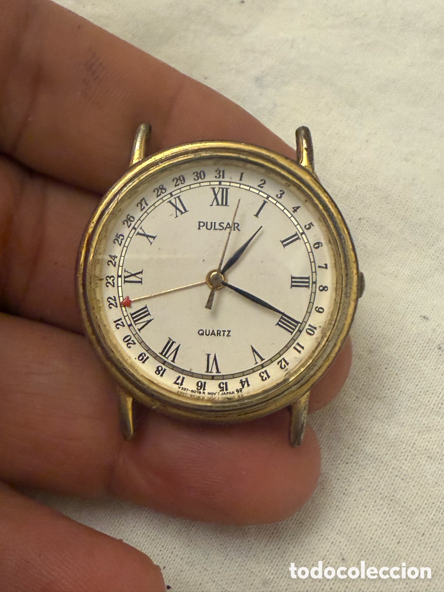 Vintage: Reloj Pulsar Quartz Vintage Calendario de Aguja &ndash; V337-6000 &ndash; Funciona